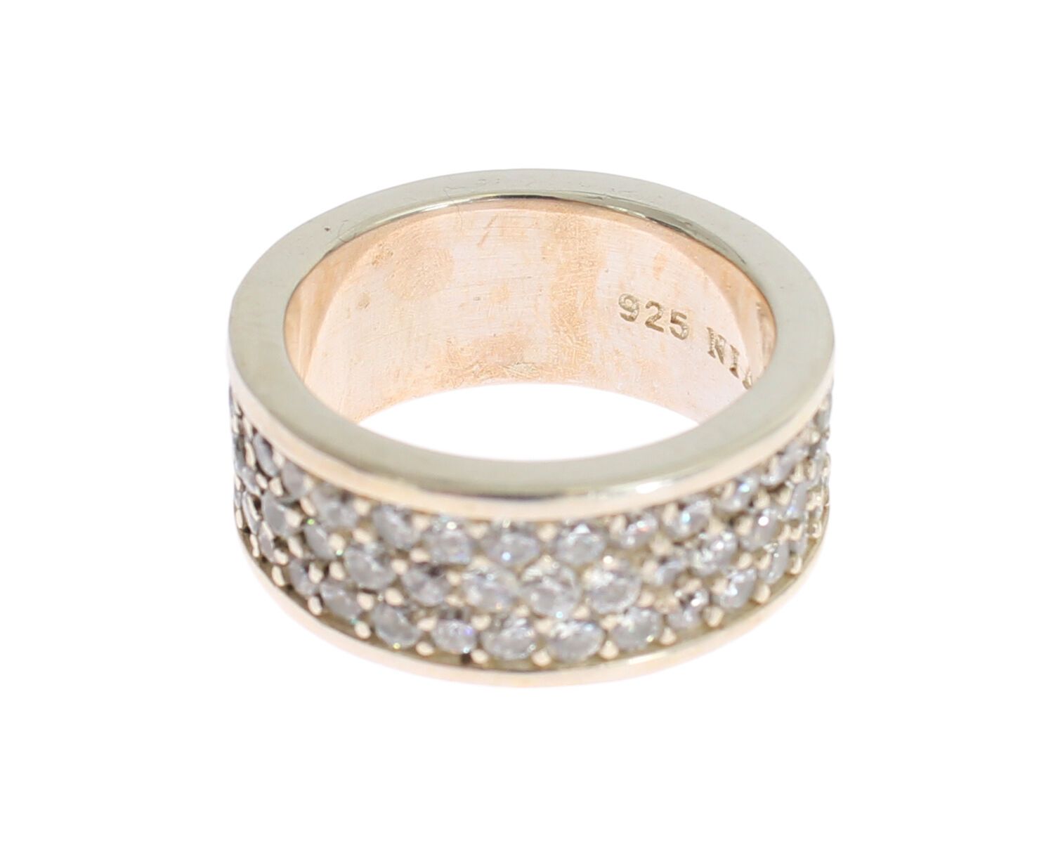 Nialaya Glamorous Silver CZ Crystal Embellished Women's Ring