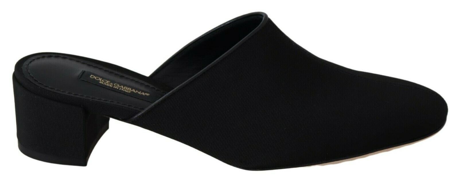 Dolce & Gabbana Black Grosgrain Slides Sandals Women Women's Shoes