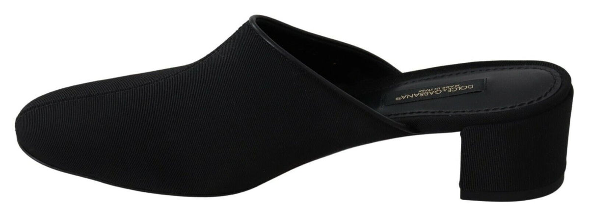 Dolce & Gabbana Black Grosgrain Slides Sandals Women Women's Shoes