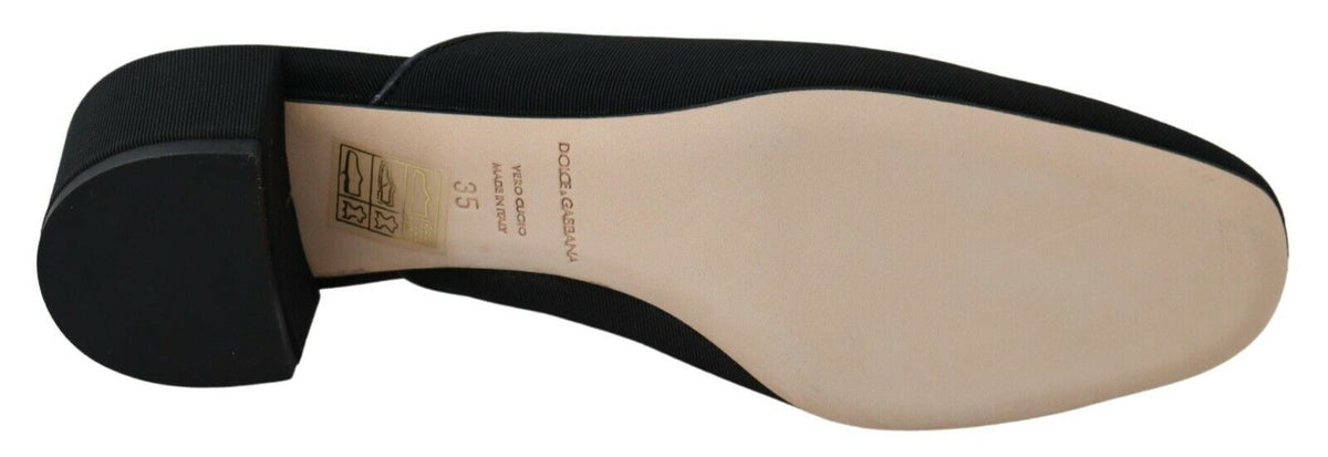 Dolce & Gabbana Black Grosgrain Slides Sandals Women Women's Shoes