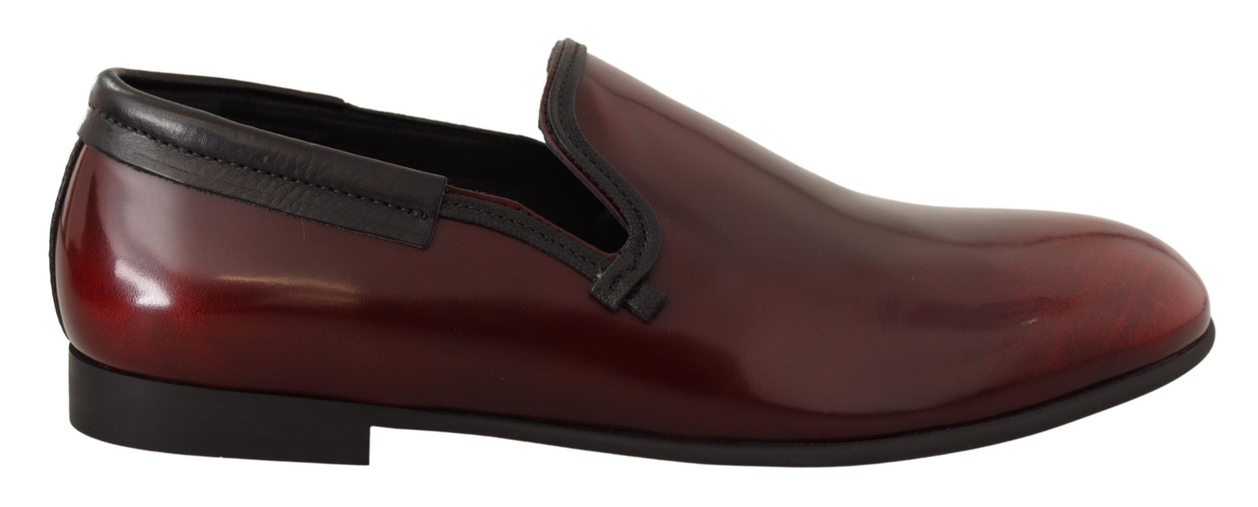 Dolce & Gabbana Bordeaux Patent Leather Dress Loafers Men's Shoes