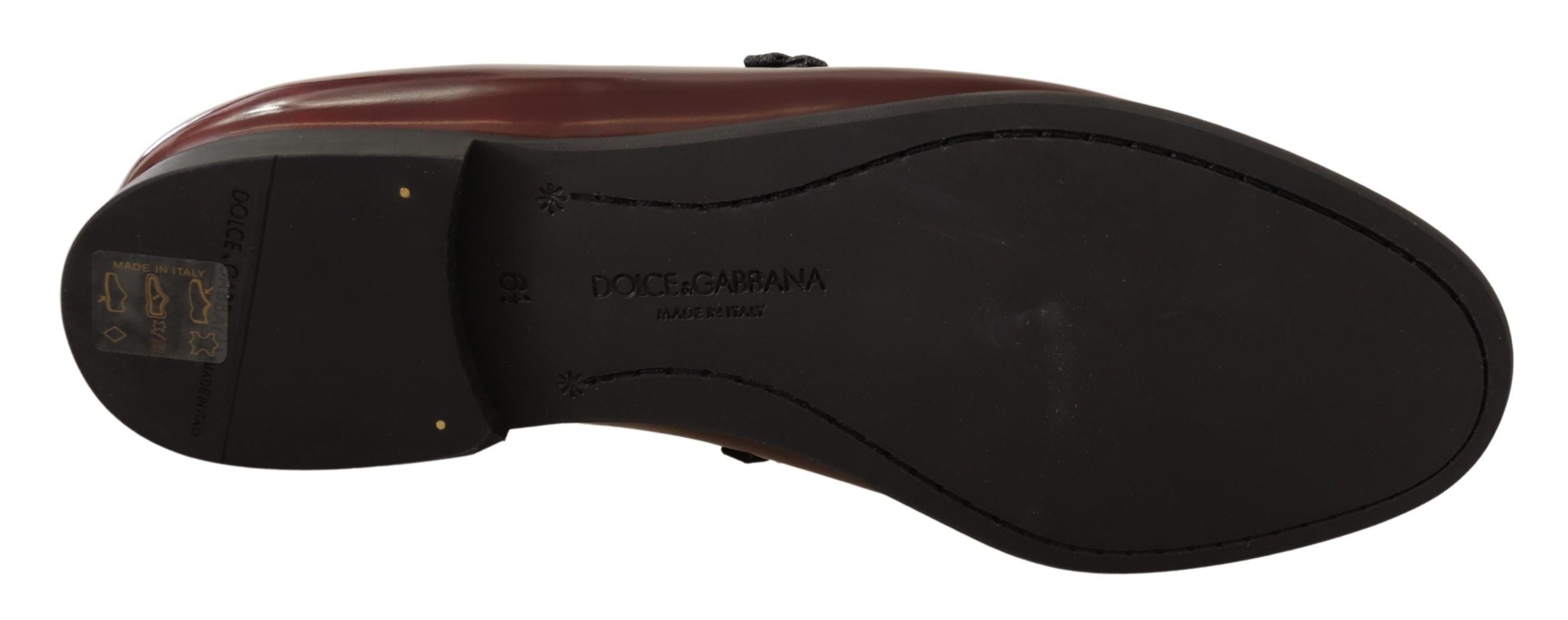 Dolce & Gabbana Bordeaux Patent Leather Dress Loafers Men's Shoes