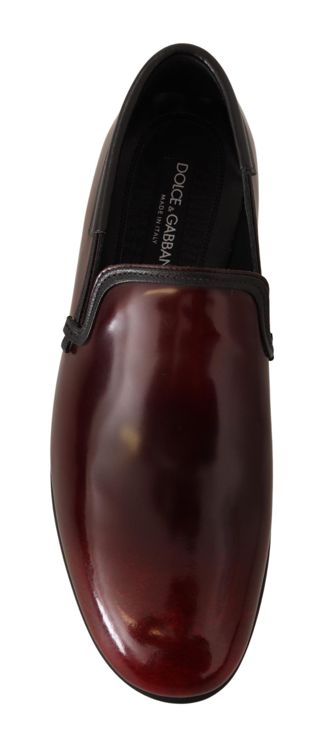 Dolce & Gabbana Bordeaux Patent Leather Dress Loafers Men's Shoes