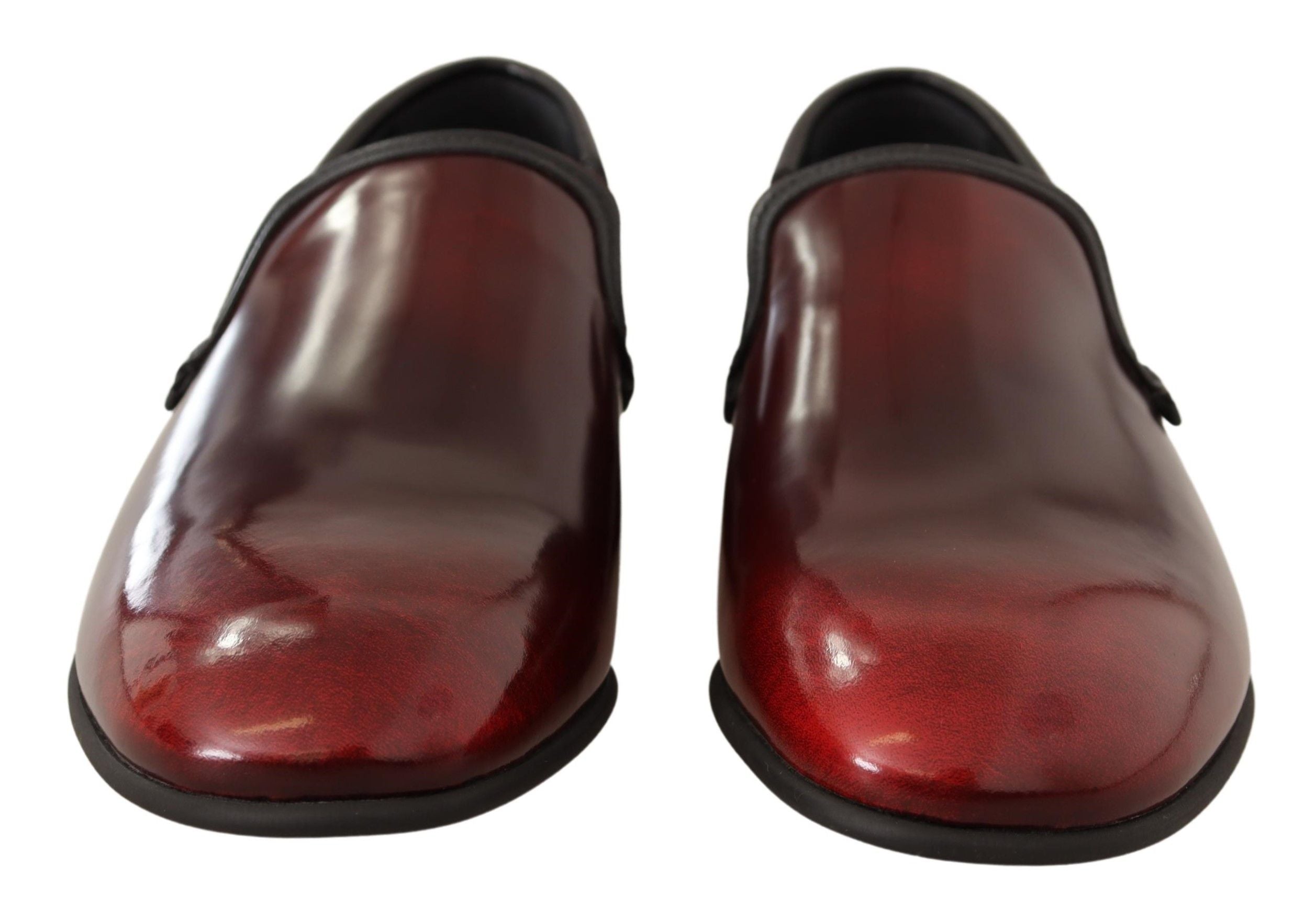 Dolce & Gabbana Bordeaux Patent Leather Dress Loafers Men's Shoes