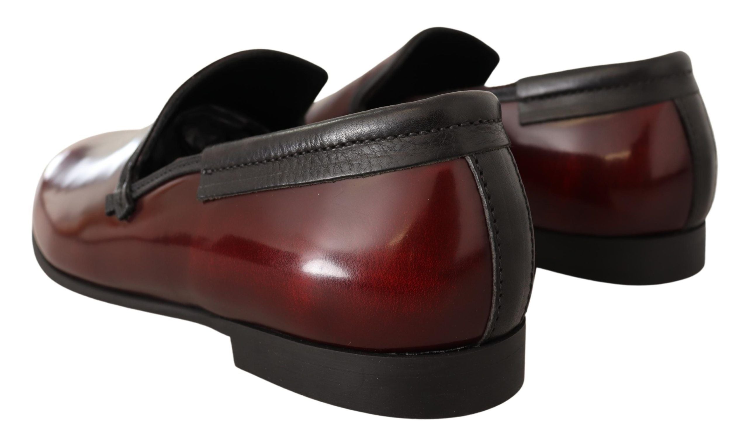 Dolce & Gabbana Bordeaux Patent Leather Dress Loafers Men's Shoes