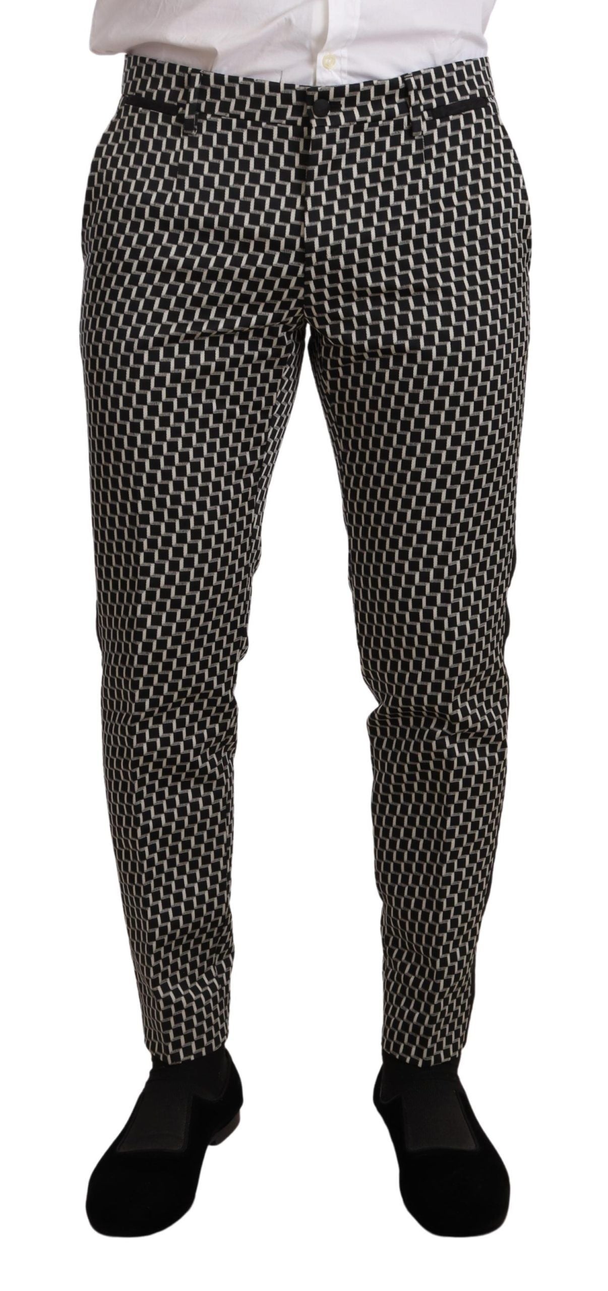 Dolce & Gabbana Elegant Martini Black Check Three-Piece Men's Suit