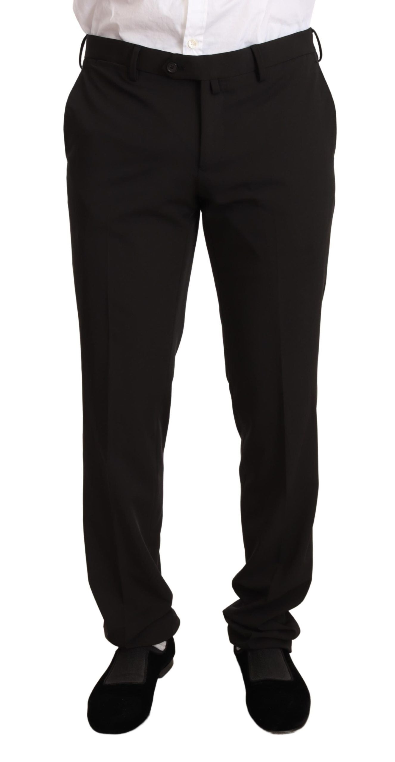 Domenico Tagliente Elegant Black Slim Fit Two-Piece Men's Suit