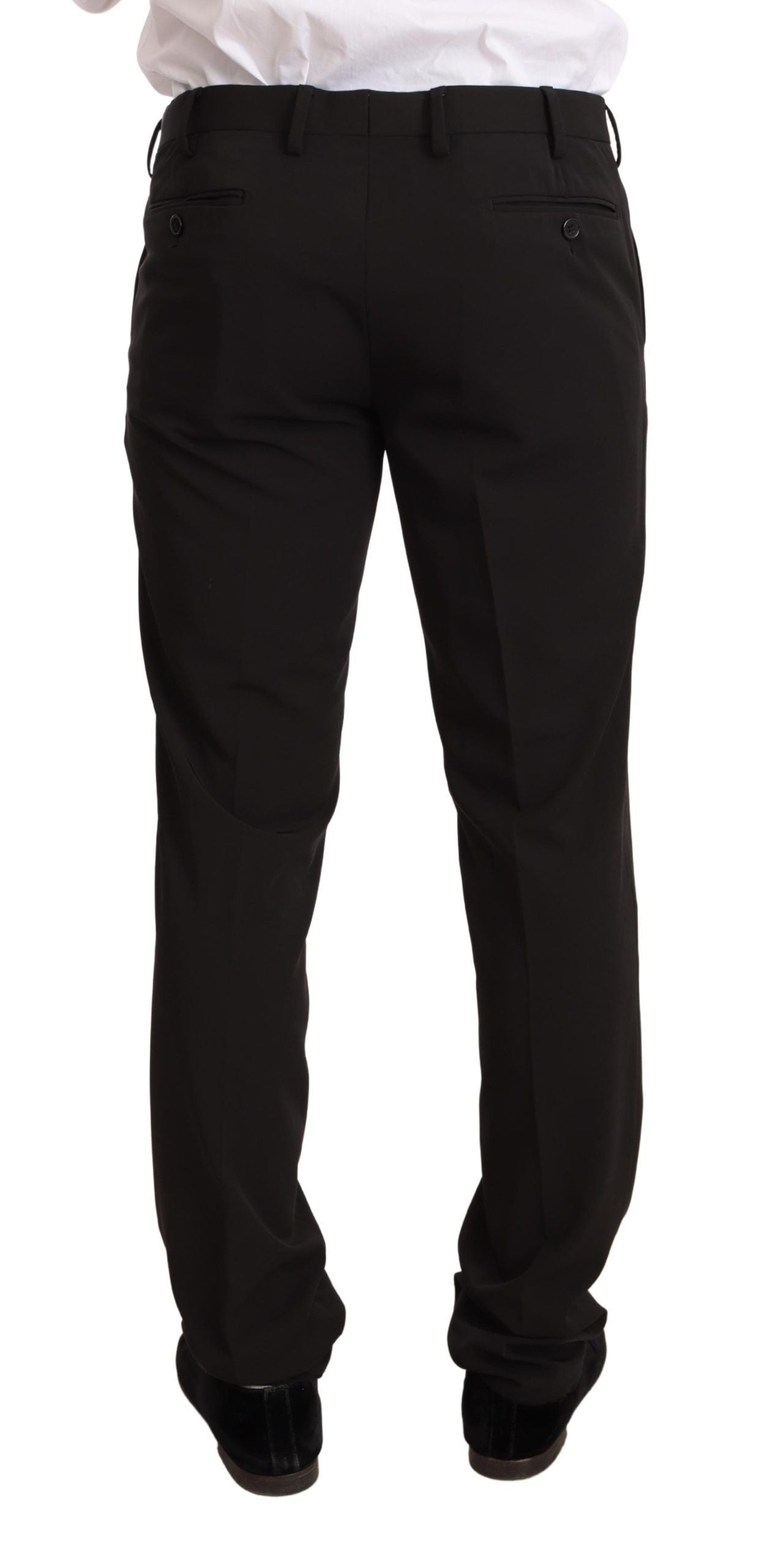 Domenico Tagliente Elegant Black Slim Fit Two-Piece Men's Suit