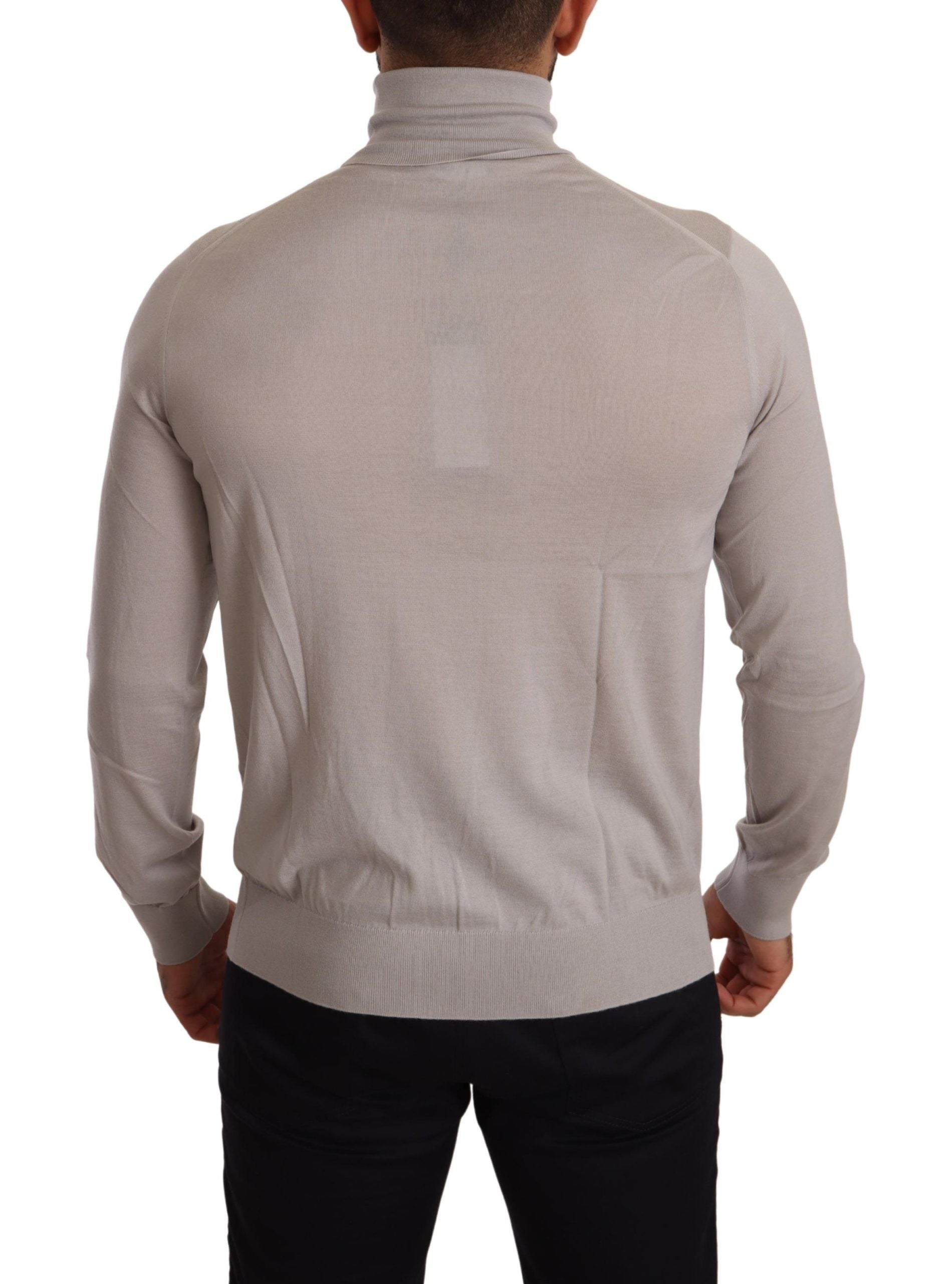 Dolce & Gabbana Elegant Light Blue Cashmere Turtleneck Men's Sweater