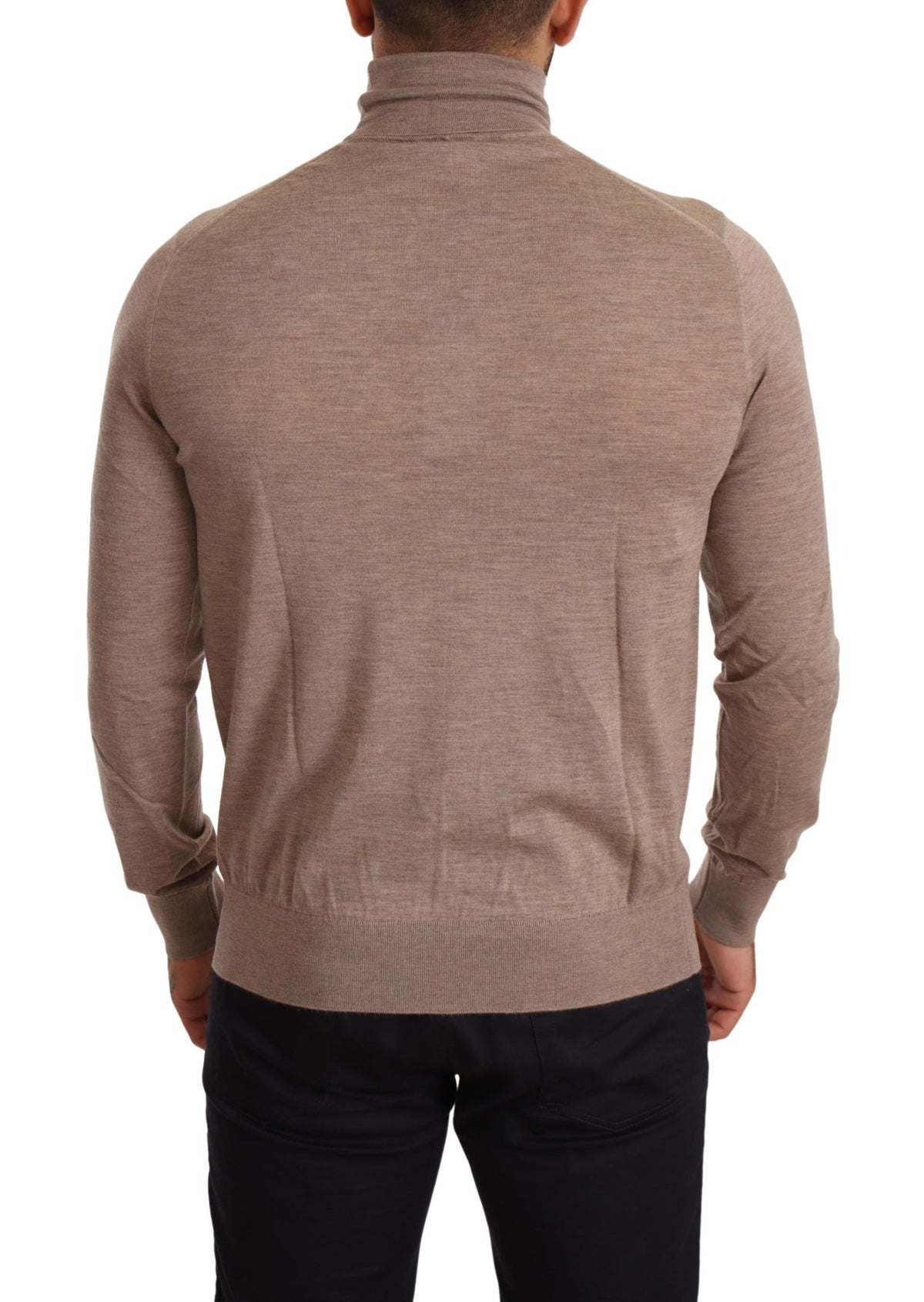 Dolce & Gabbana Brown Cashmere Turtleneck Pullover Men's Sweater