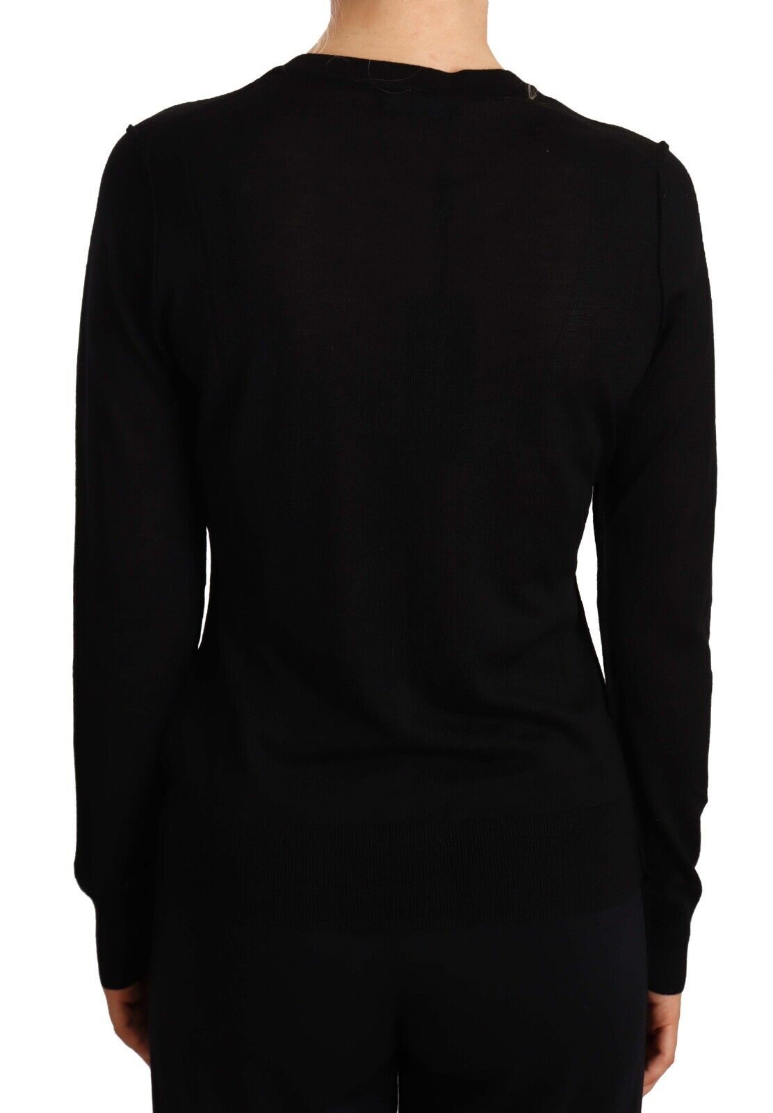Dolce & Gabbana Black Crewneck Pullover STAFF Sweater Women's Wool