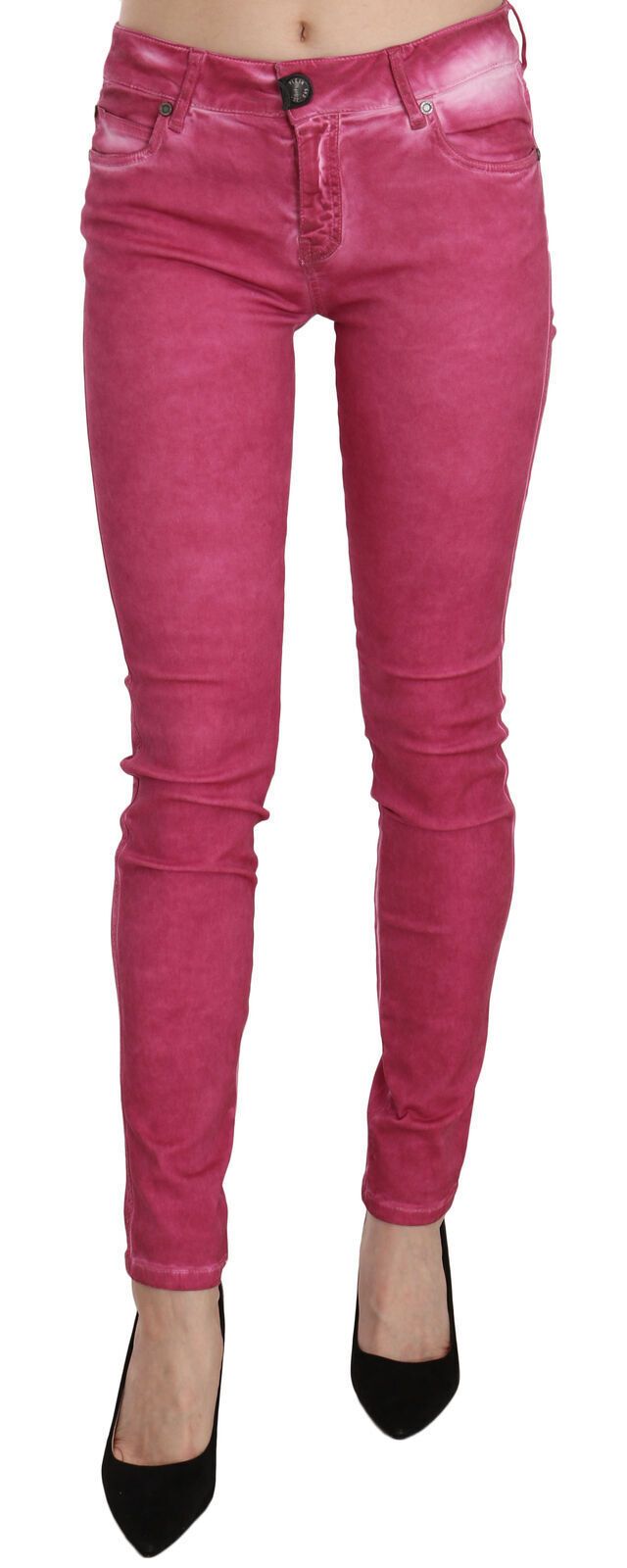 Dolce & Gabbana Chic Pink Mid Waist Skinny Women's Pants