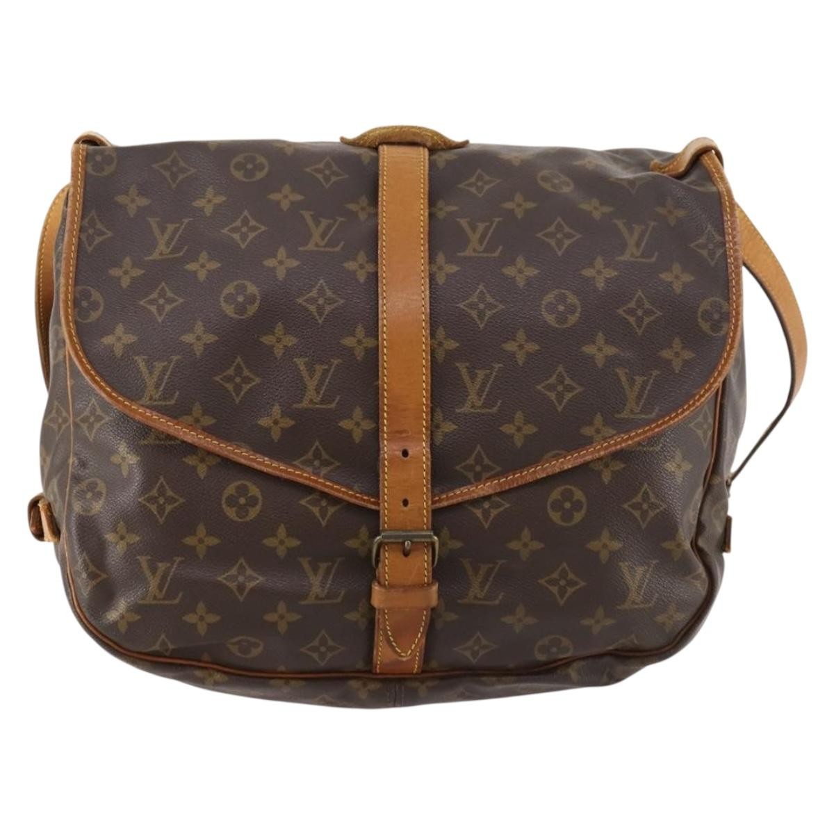 Louis Vuitton Saumur Monogram Canvas Brown Canvas Shoulder Bag Bag (Pre-Owned)