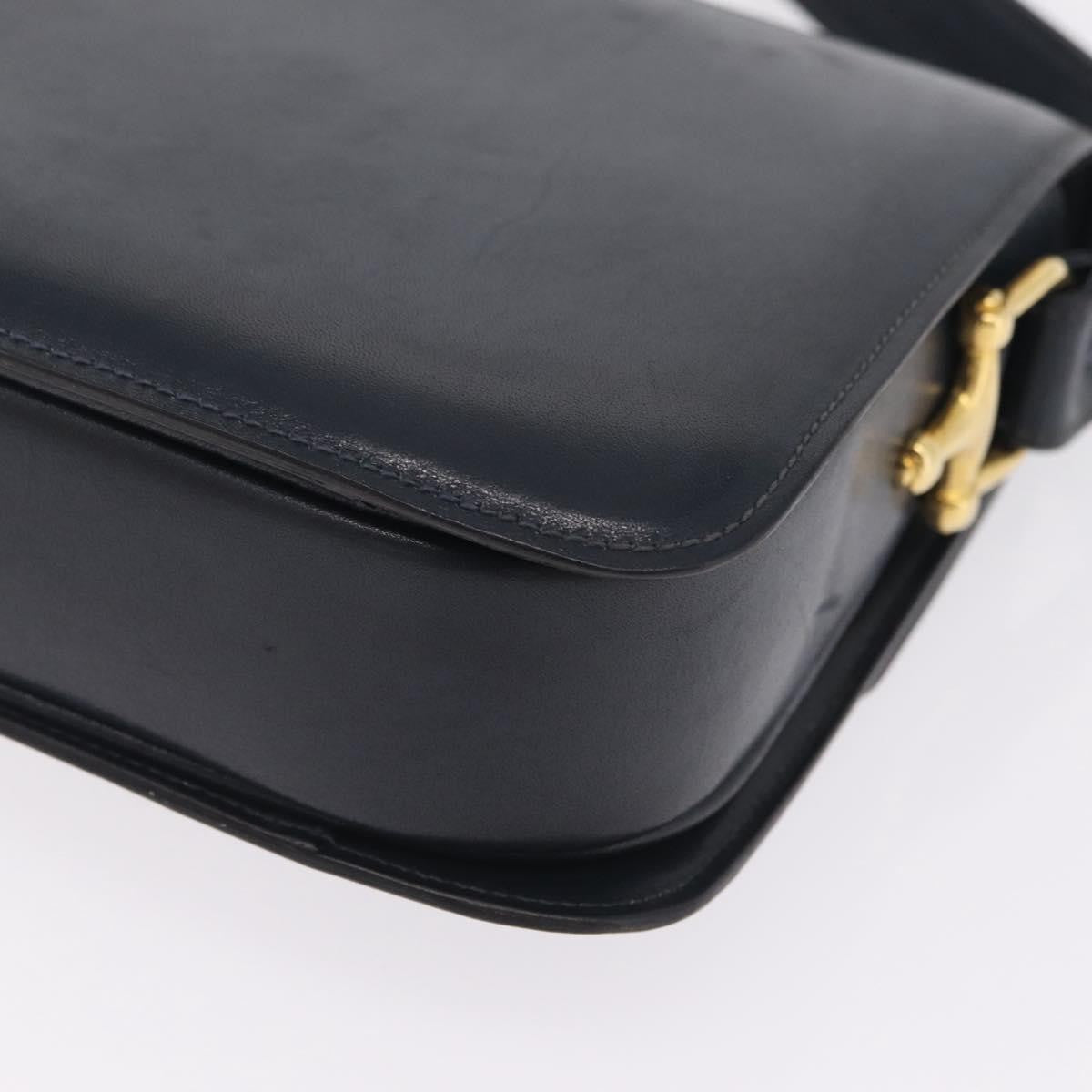 Celine Shoulder Leather Navy Leather Shoulder Bag Bag (Pre-Owned)