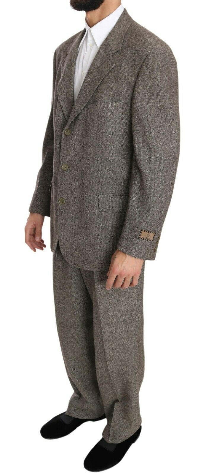 Fendi Brown Wool Regular Single Breasted Men's Suit