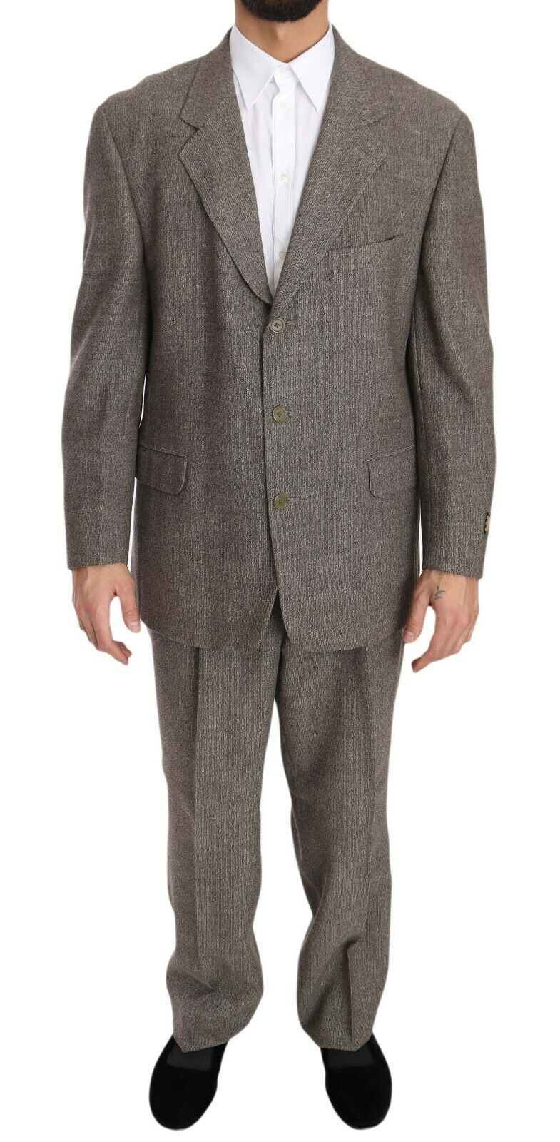 Fendi Brown Wool Regular Single Breasted Men's Suit