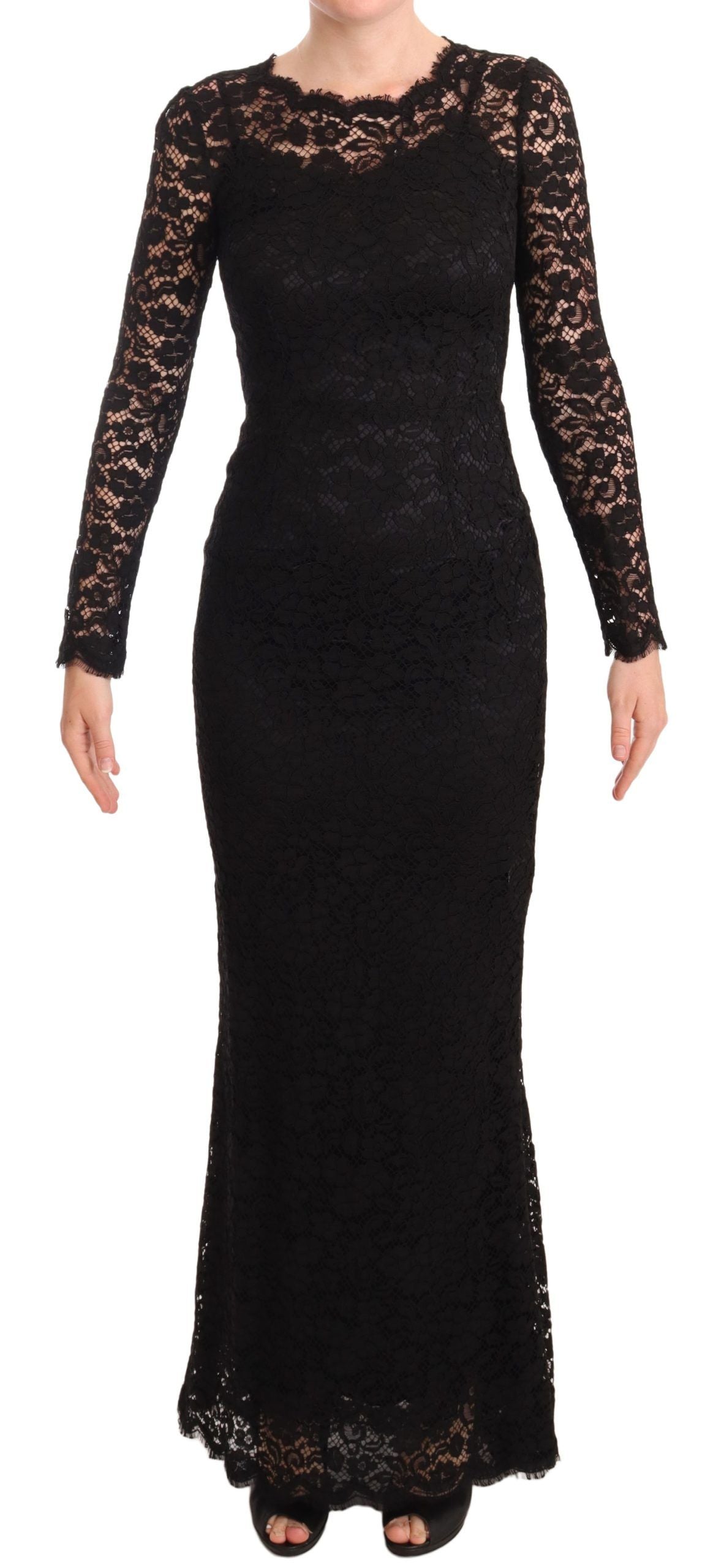 Dolce & Gabbana Elegant Laminated Lace Mermaid Women's Dress