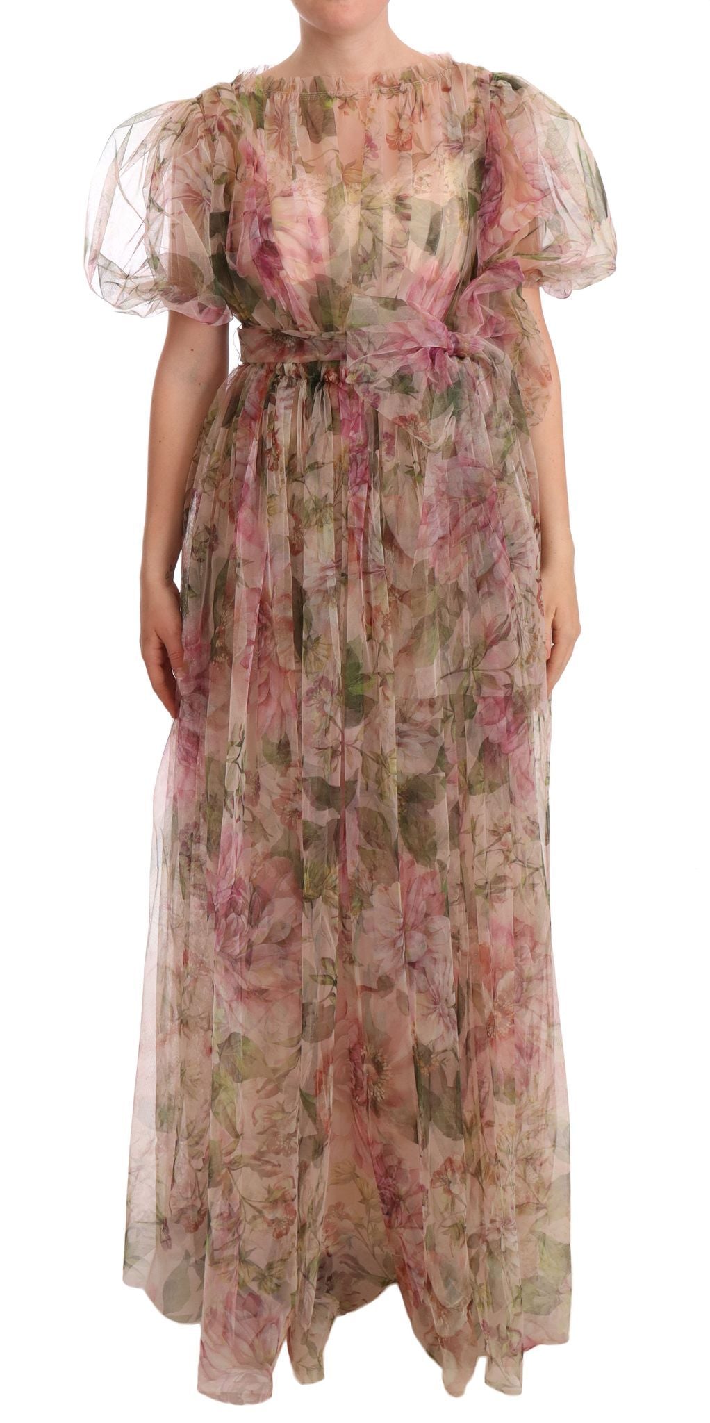 Dolce & Gabbana Multicolor Floral Print Long Maxi Gown Women's Dress