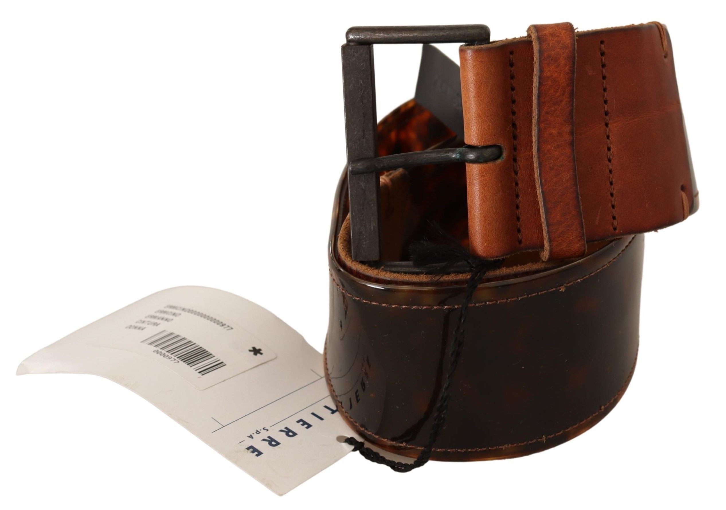 Ermanno Scervino Dark Brown Leather Buckle Waist Women's Belt