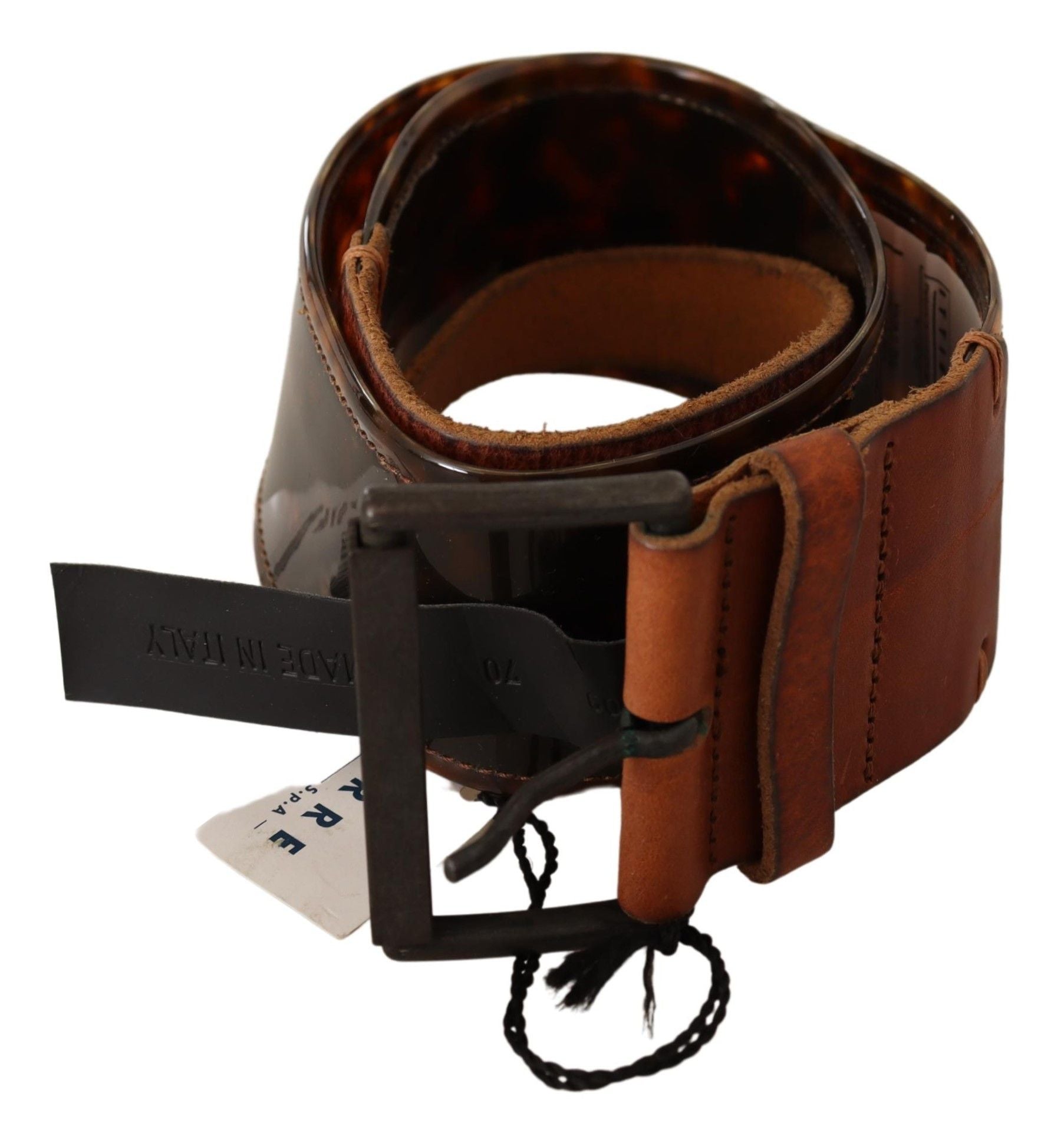 Ermanno Scervino Dark Brown Leather Buckle Waist Women's Belt