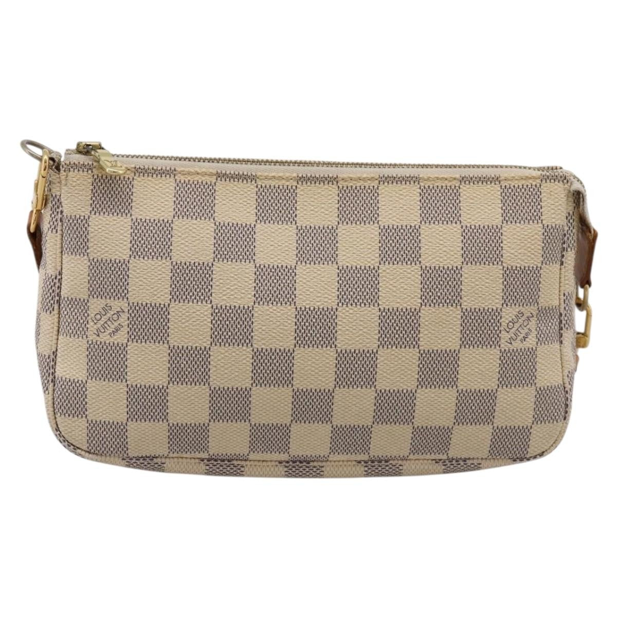 Louis Vuitton Pochette Accessoires Damier White Canvas Clutche & Pouche Bag (Pre-Owned)