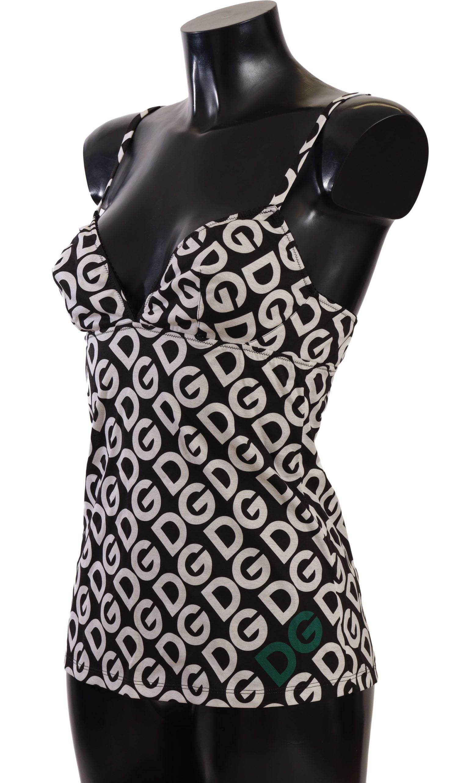Dolce & Gabbana Black White Logo Print Camisole Top Women's Underwear