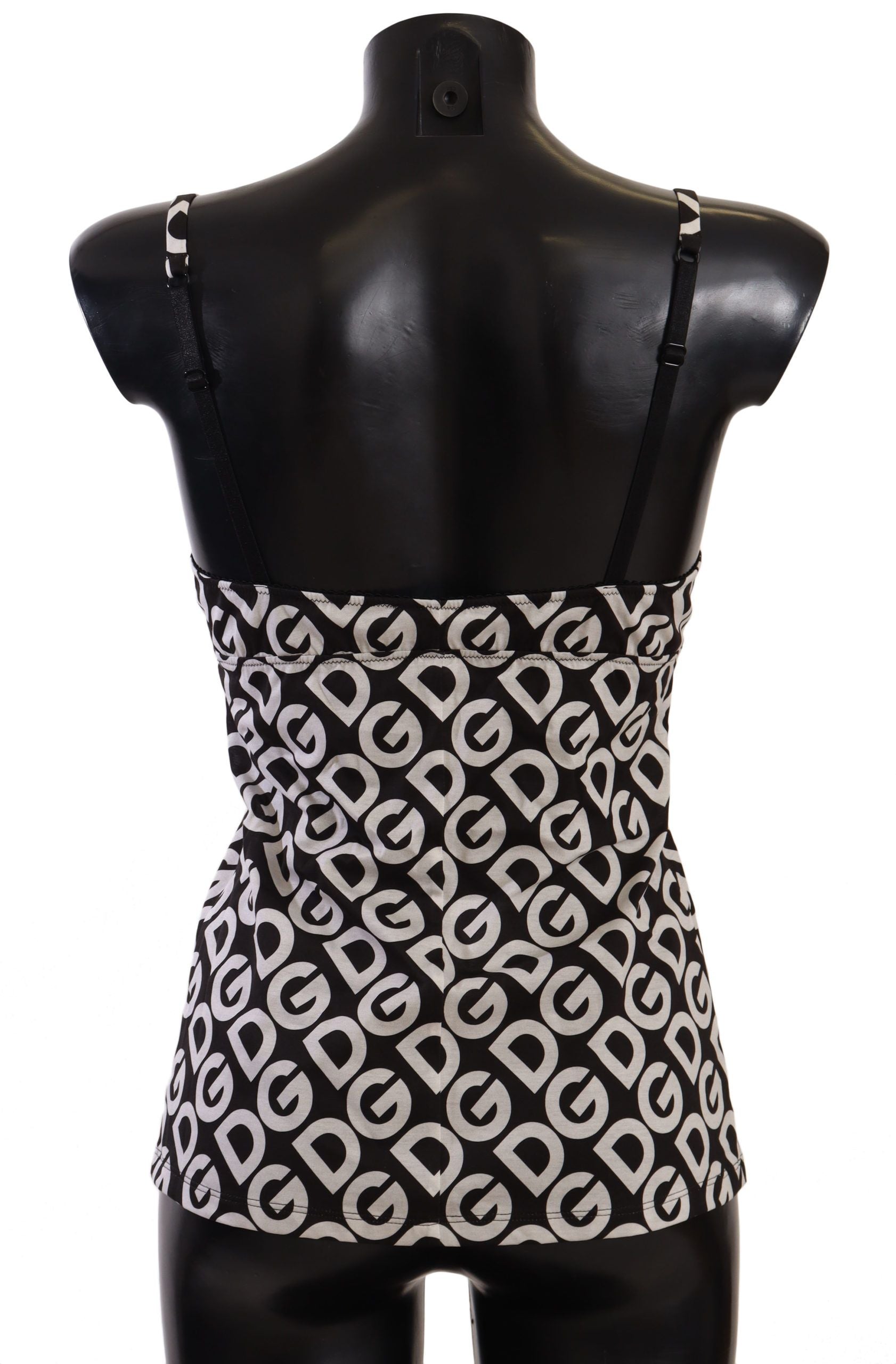 Dolce & Gabbana Black White Logo Print Camisole Top Women's Underwear
