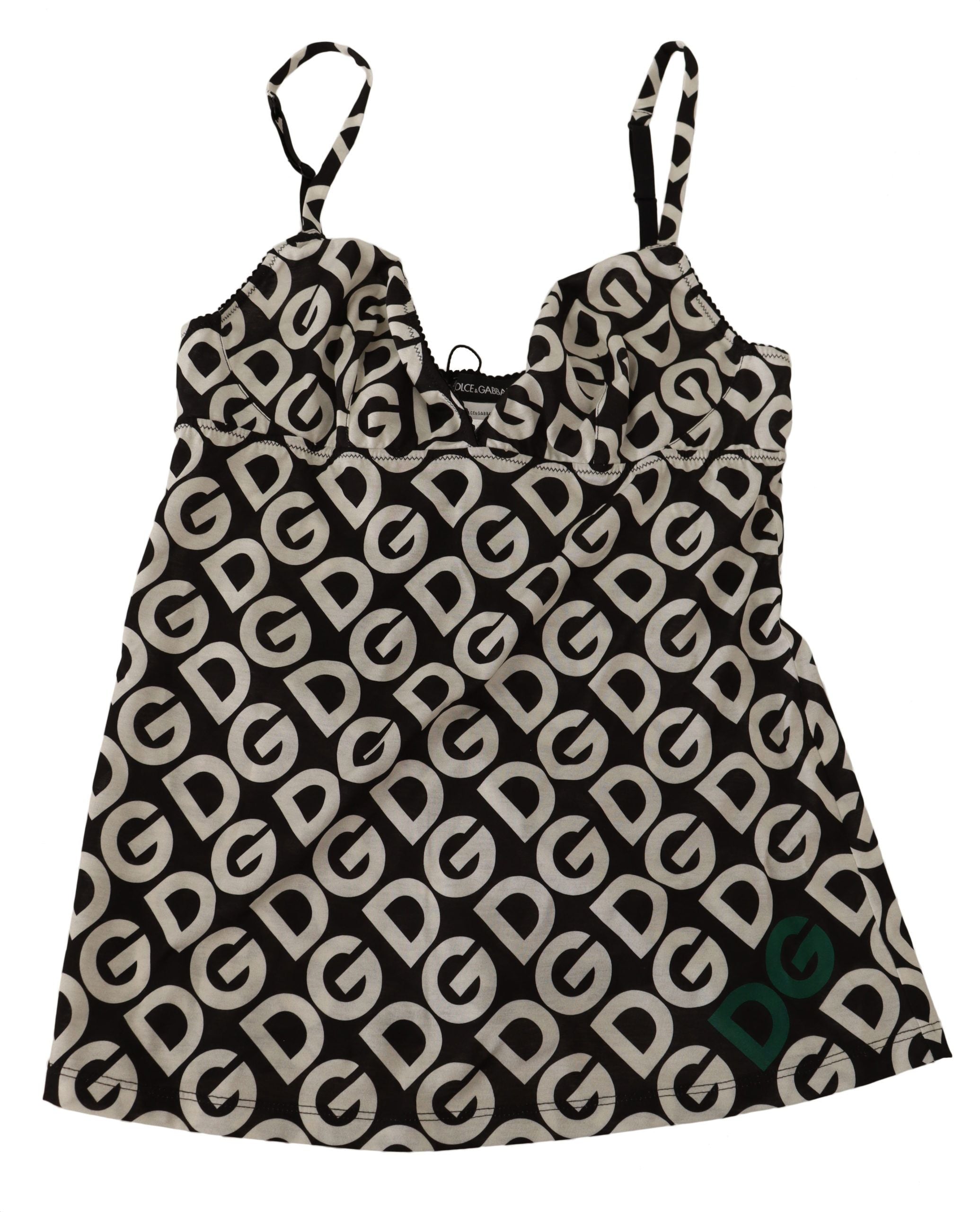 Dolce & Gabbana Black White Logo Print Camisole Top Women's Underwear