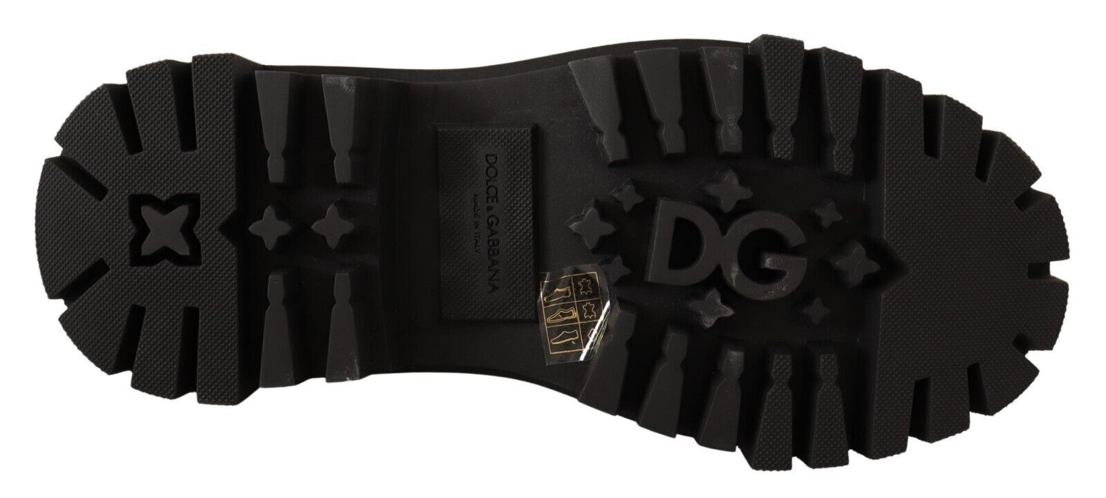 Dolce & Gabbana Black Leather Studded Combat Women's Boots