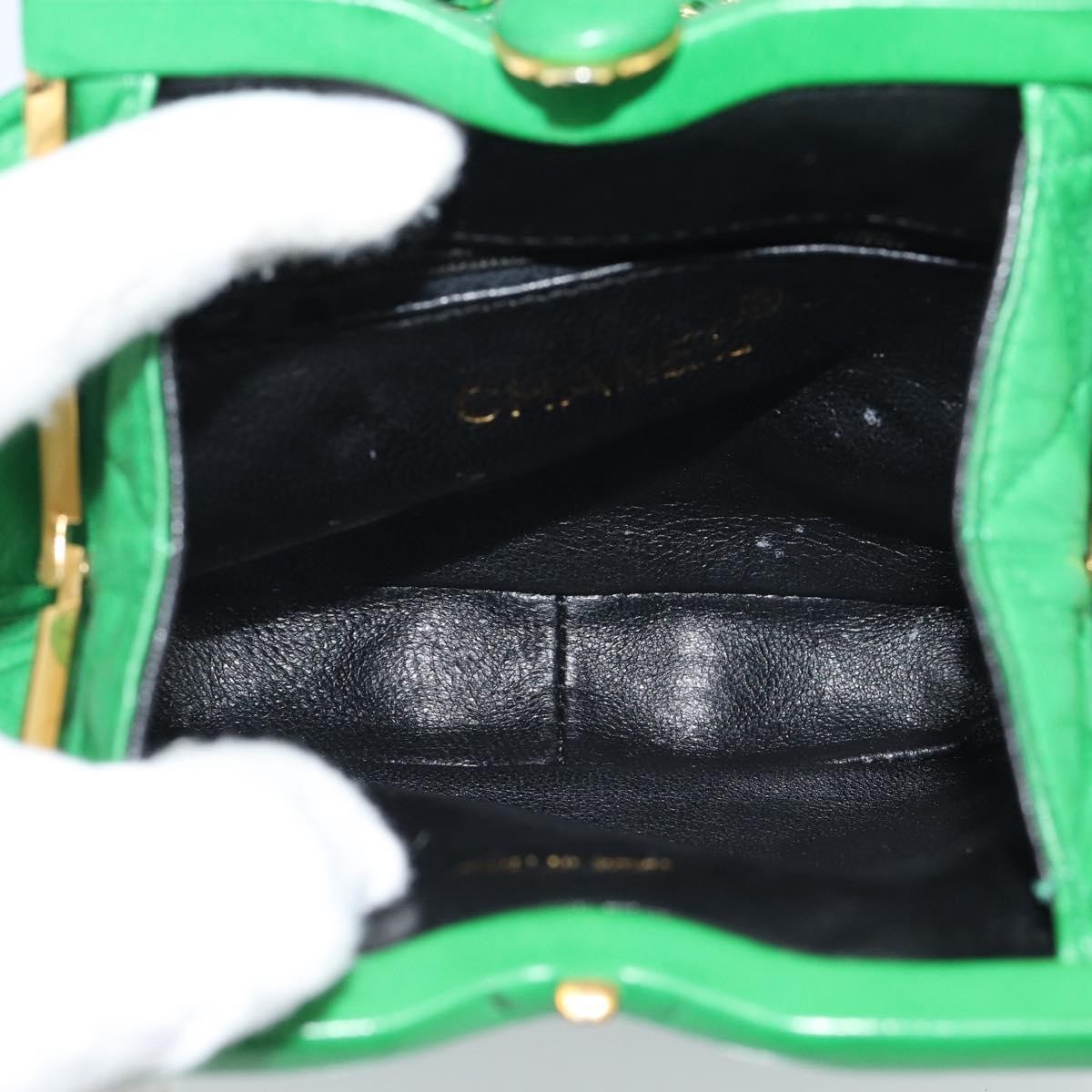 Chanel Coco Mark Quilted Lambskin Green Leather Shoulder Bag Bag (Pre-Owned)