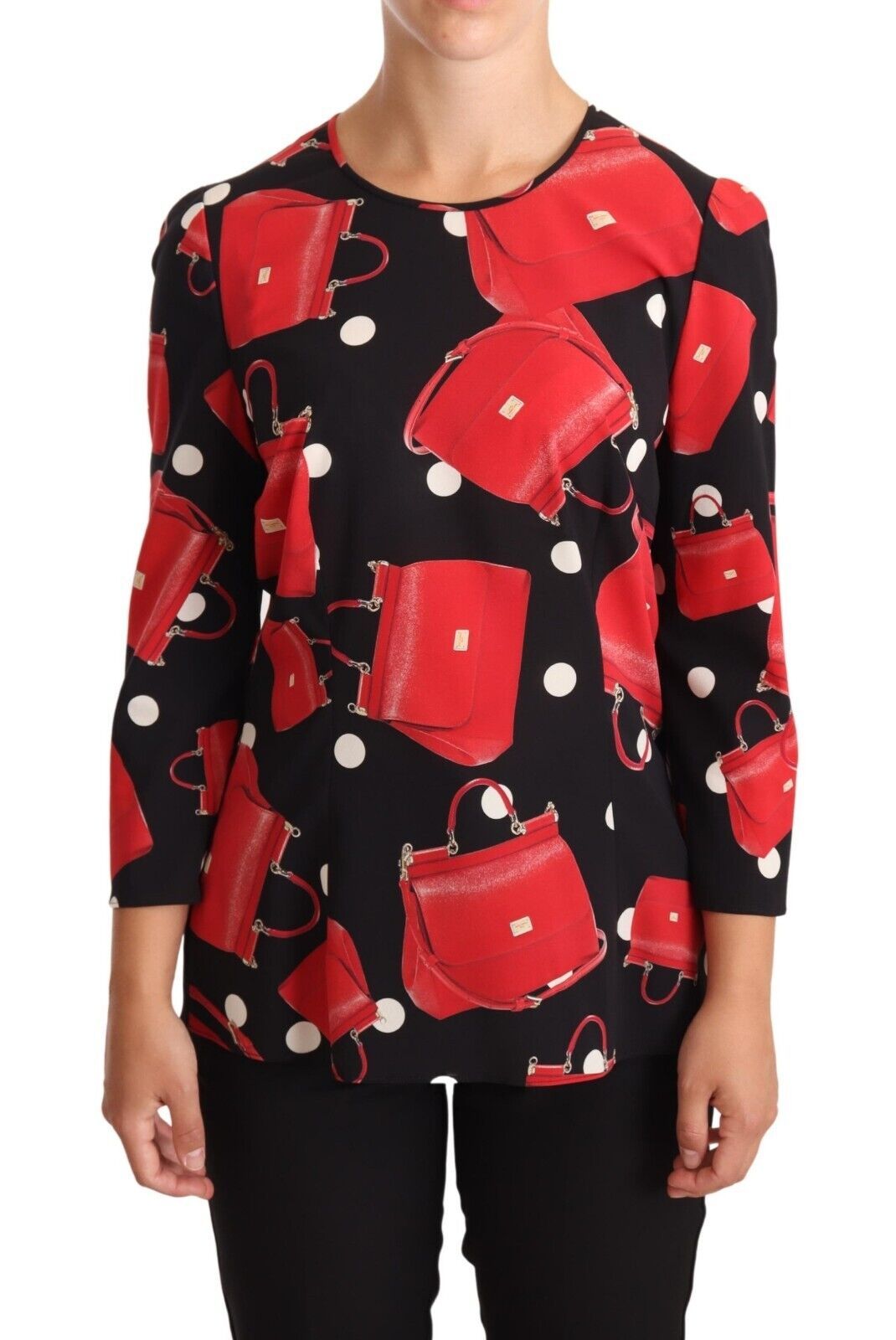 Dolce & Gabbana Elegant Sicily Bag Print Women's Blouse