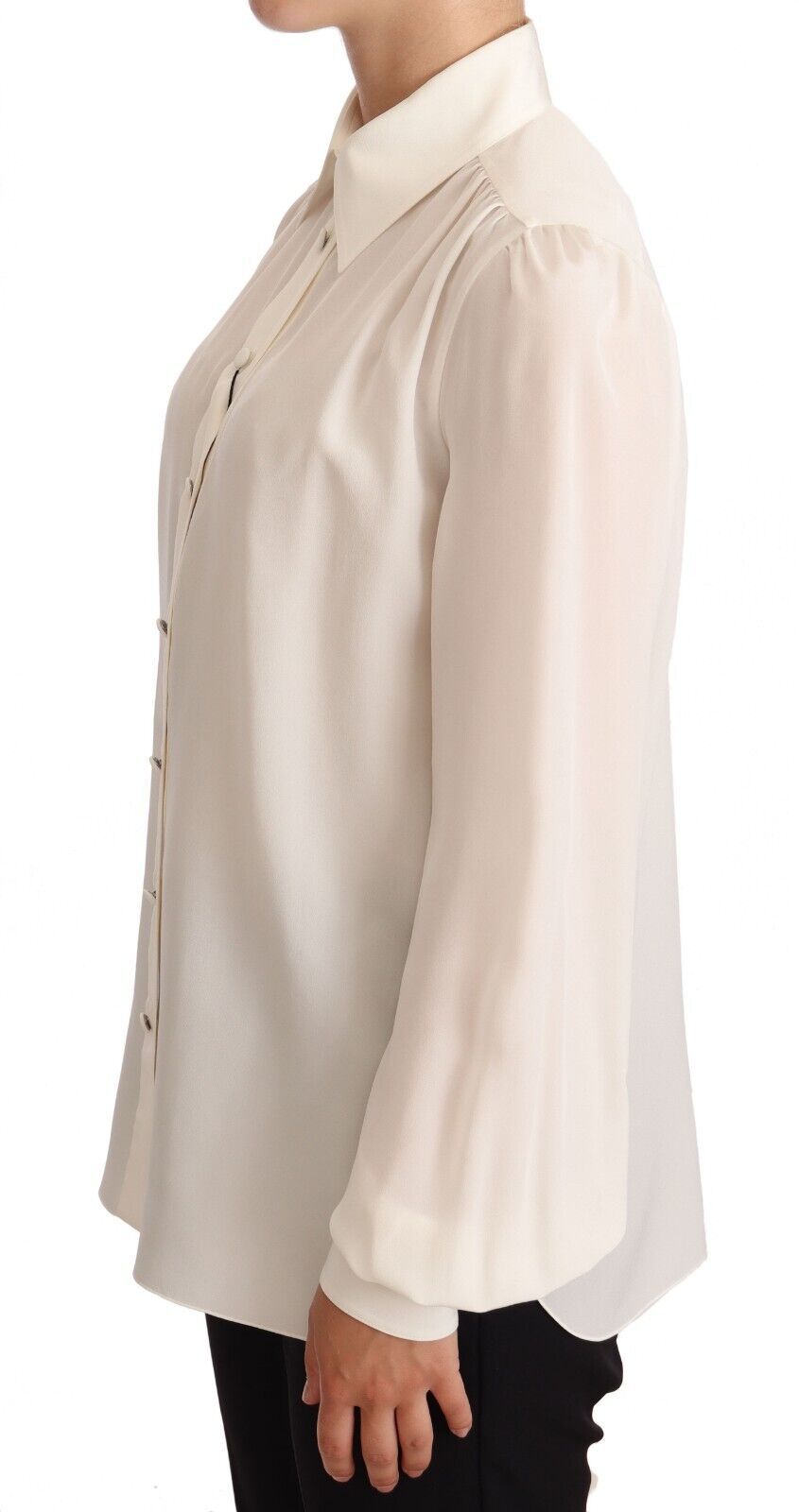 Dolce & Gabbana Elegant Silk Top in Off Women's White