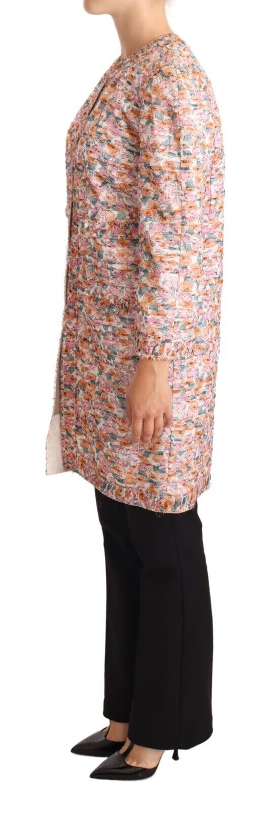 Dolce & Gabbana Multicolor Floral Print Silk Trench Coat Women's Jacket