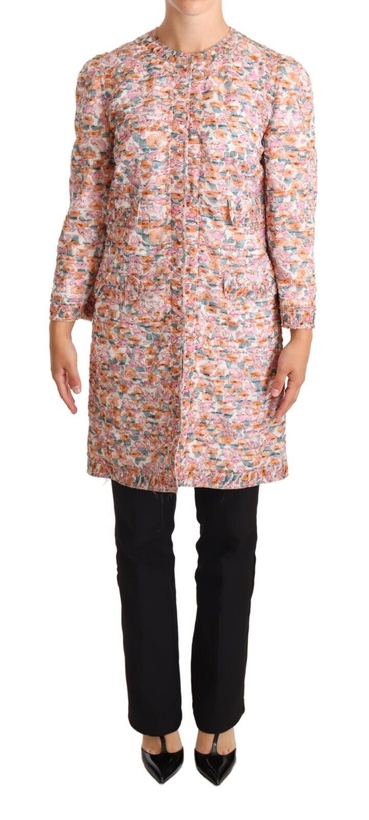 Dolce & Gabbana Elegant Floral Silk Trench Women's Coat