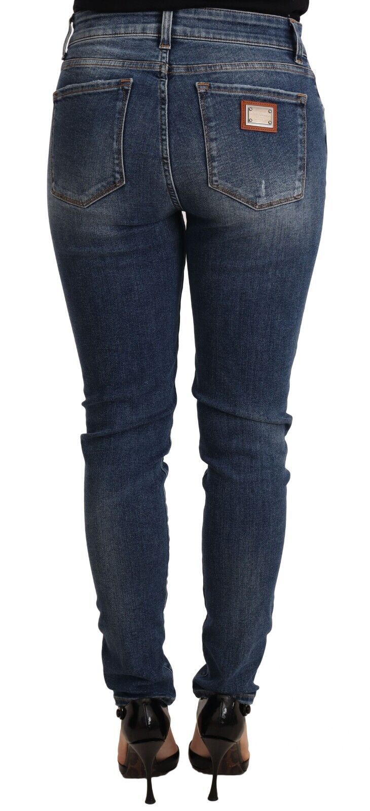 Dolce & Gabbana Blue Wash Skinny Denim Cotton Stretch Women's Jeans