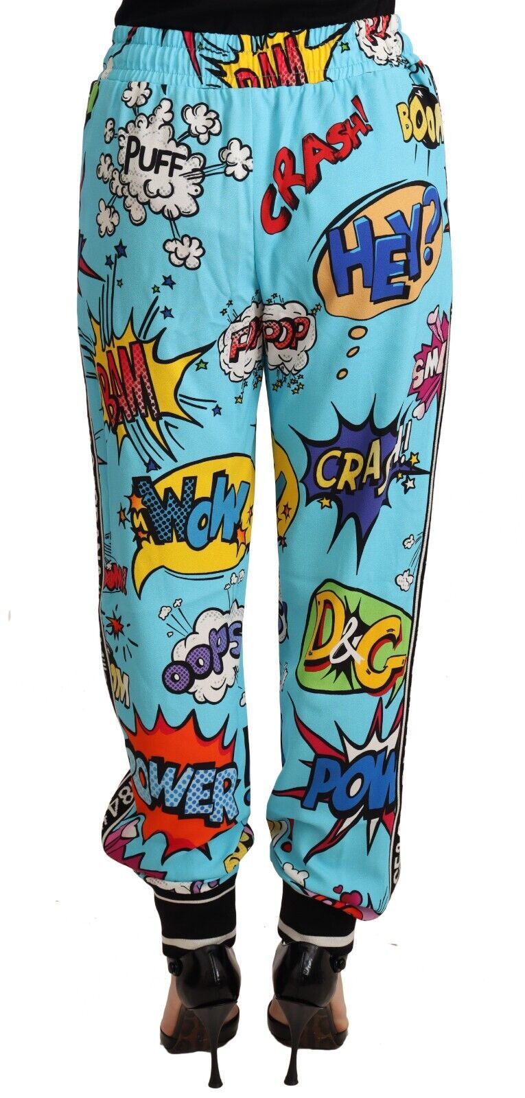 Dolce & Gabbana Chic Cartoon Print Knitted Jogger Women's Pants