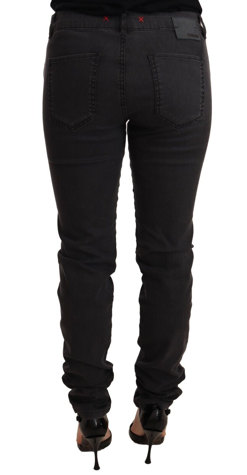 PINKO Black Cotton Stretch Skinny Mid Waist Women Denim Women's Jeans
