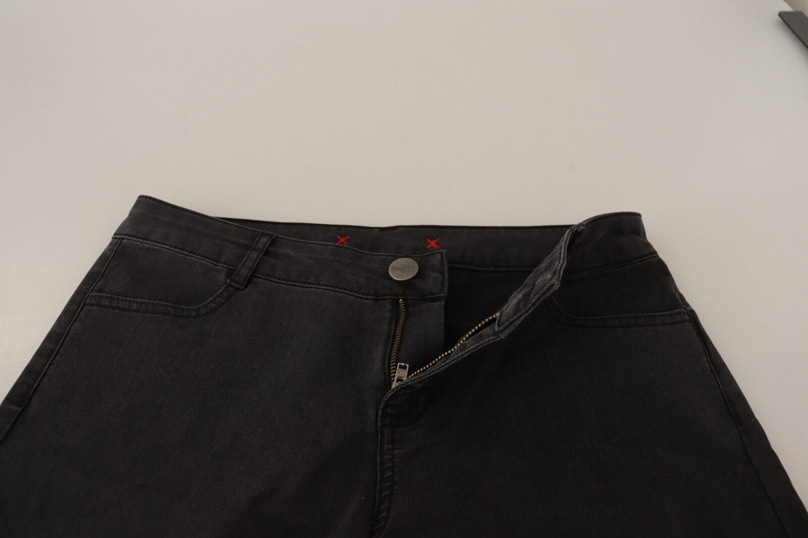 PINKO Black Cotton Stretch Skinny Mid Waist Women Denim Women's Jeans