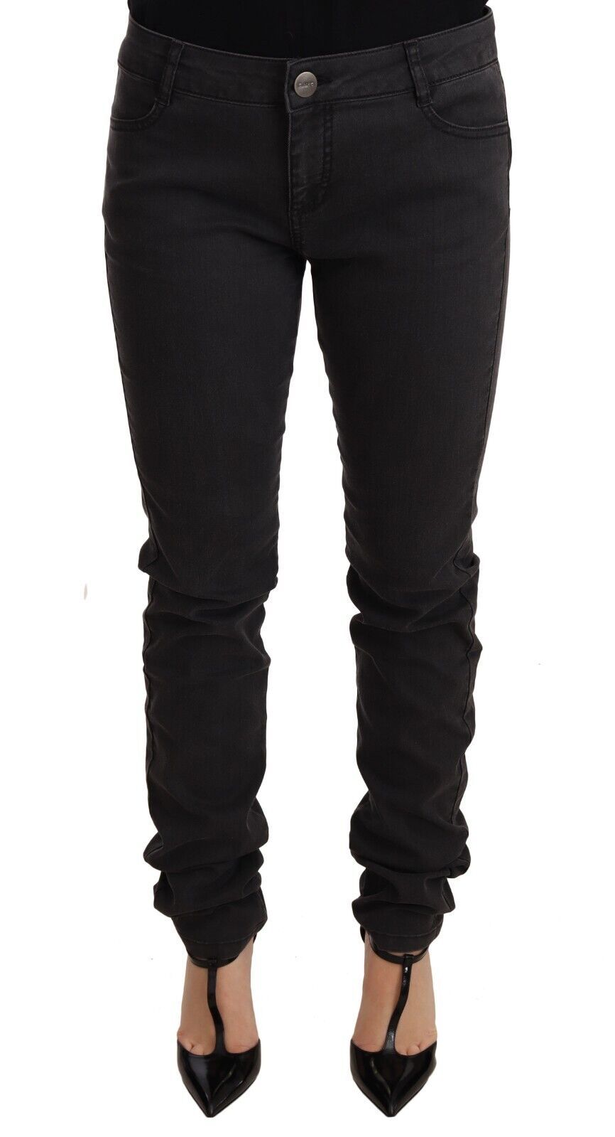 PINKO Black Cotton Stretch Skinny Mid Waist Women Denim Women's Jeans