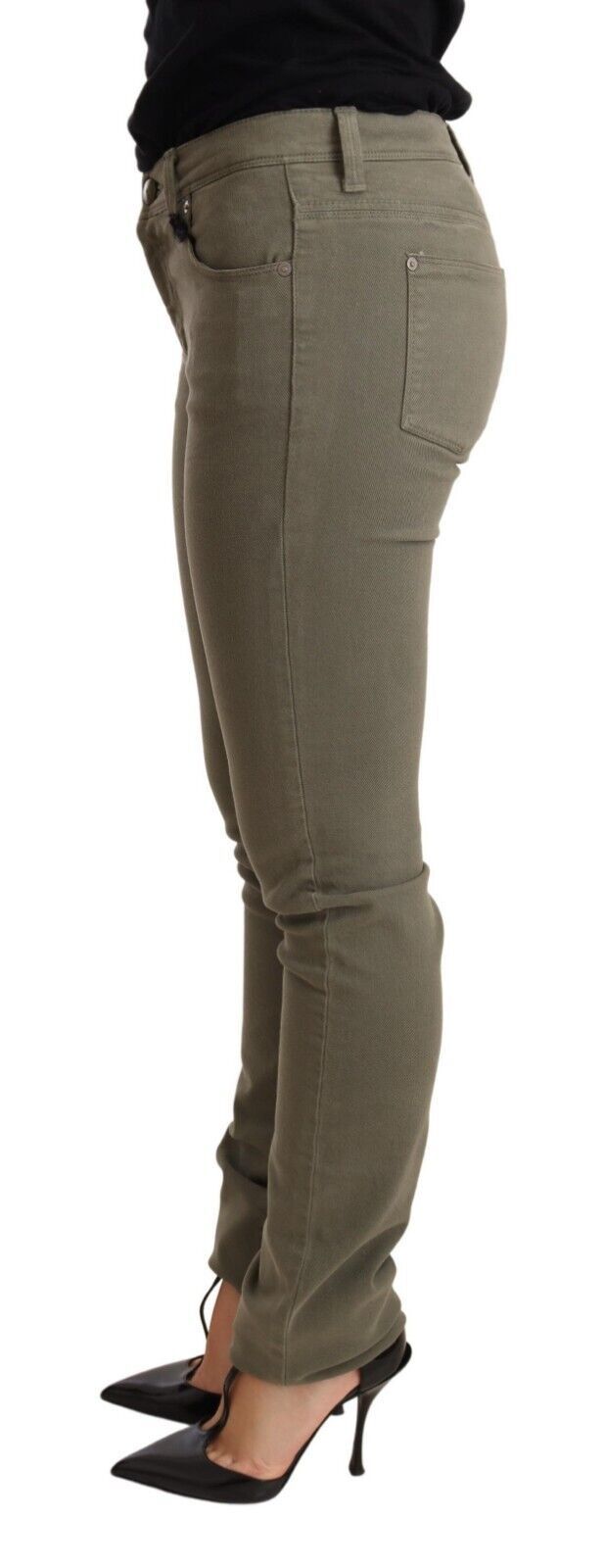 Ermanno Scervino Green Low Waist Skinny Slim Trouser Cotton Women's Jeans