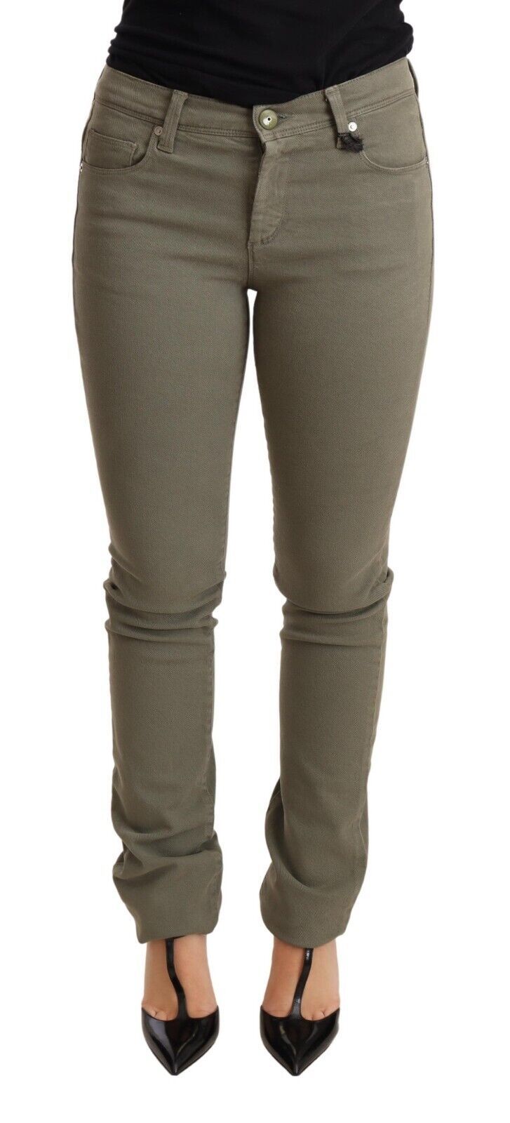 Ermanno Scervino Green Low Waist Skinny Slim Trouser Cotton Women's Jeans