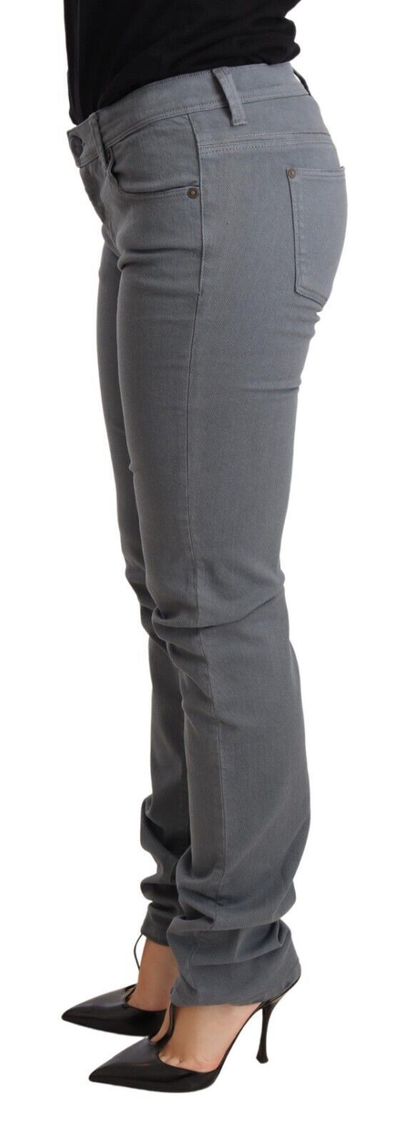 Ermanno Scervino Gray Low Waist Skinny Slim Trouser Cotton Women's Jeans