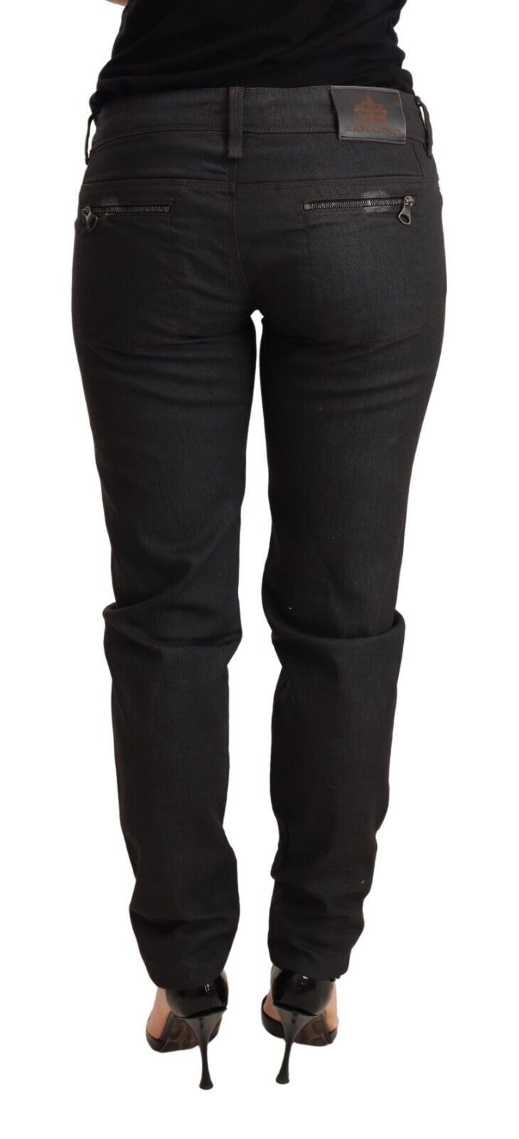 Ermanno Scervino Black Low Waist Skinny Slim Trouser Cotton Women's Jeans