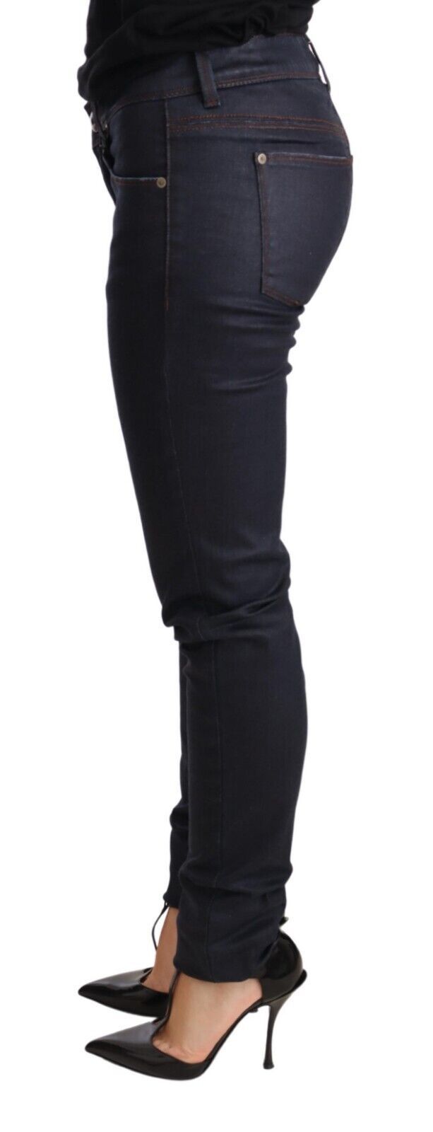 Ermanno Scervino Chic Dark Blue Low Waist Skinny Women's Jeans