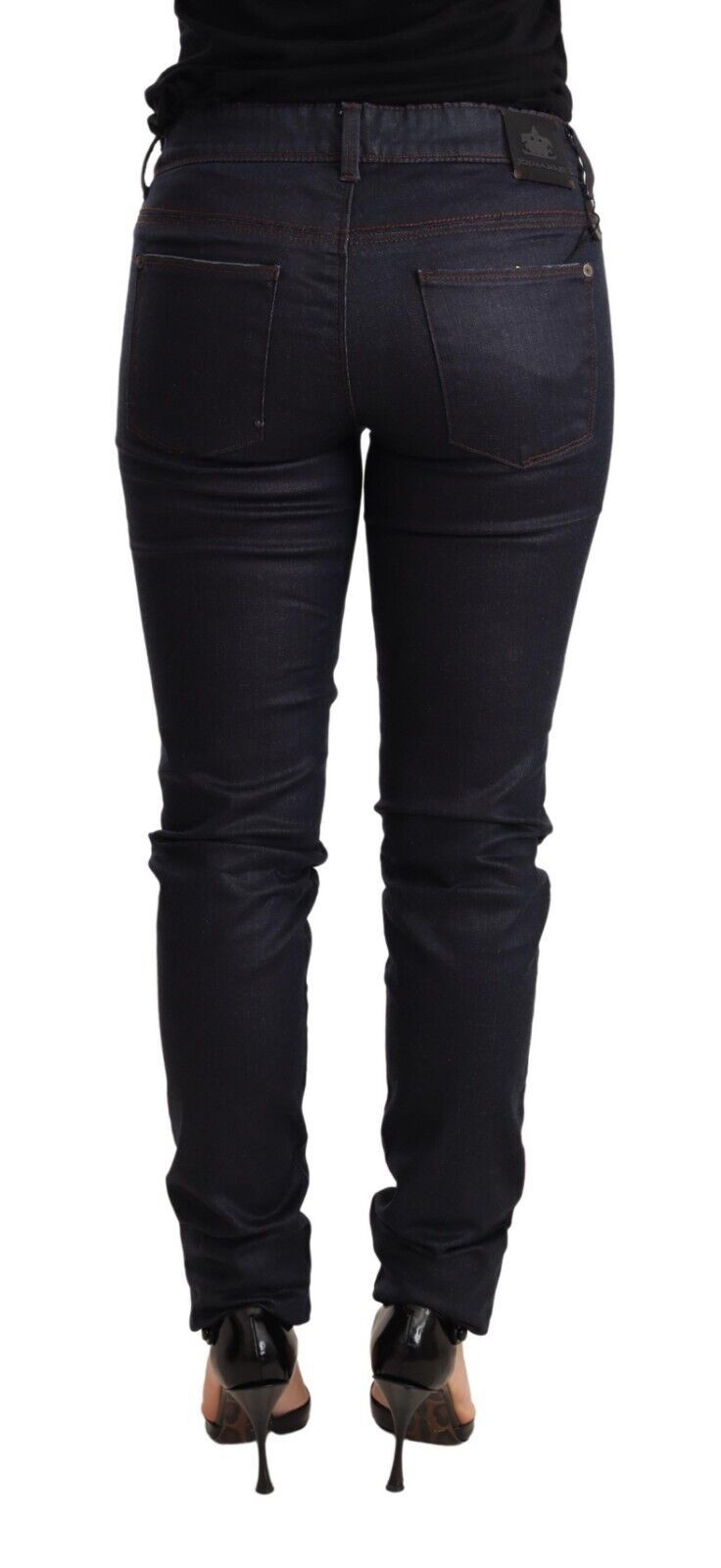 Ermanno Scervino Chic Dark Blue Low Waist Skinny Women's Jeans