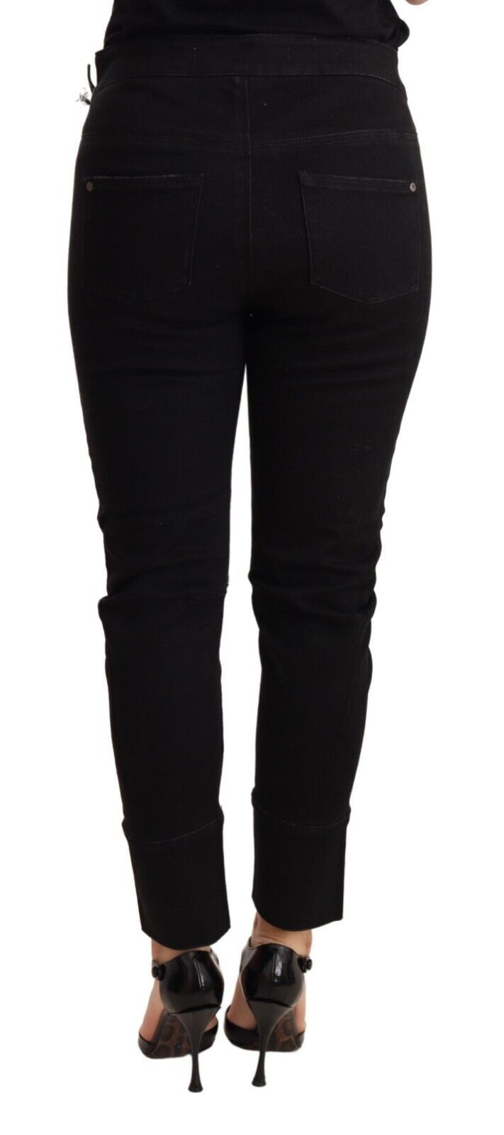 Ermanno Scervino Black Low Waist Skinny Slim Trouser Cotton Women's Jeans