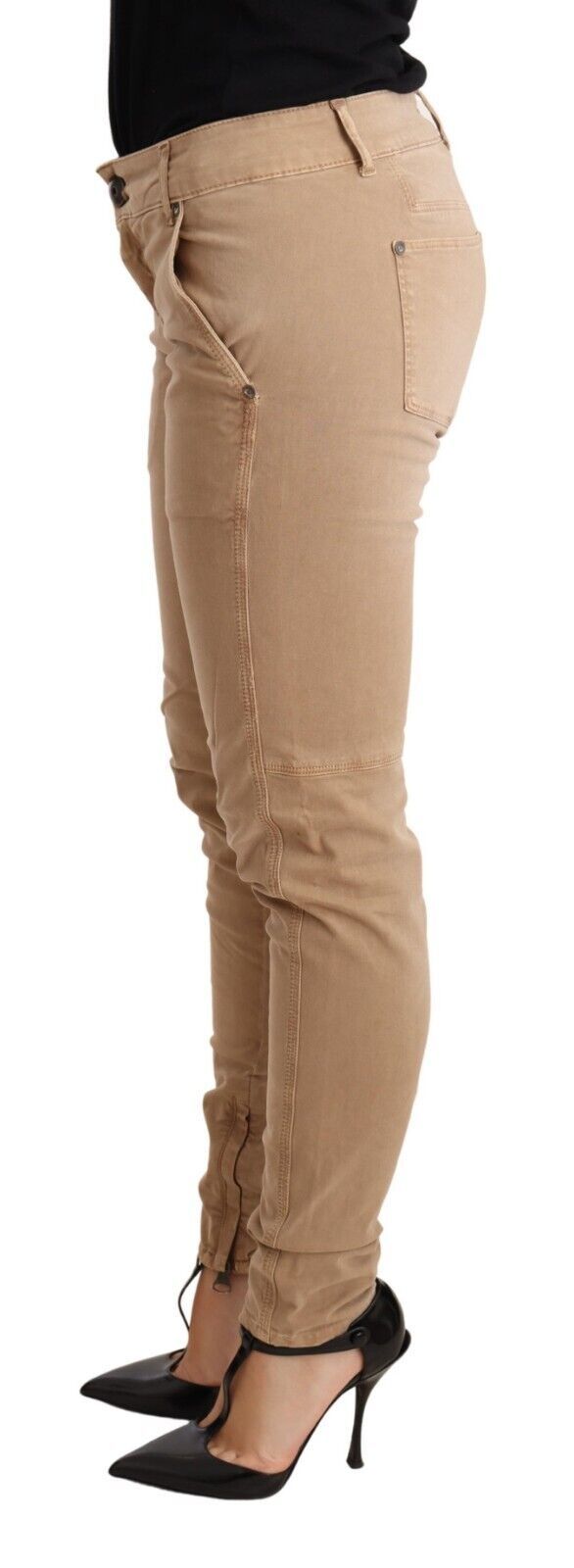 Ermanno Scervino Brown Low Waist Skinny Denim Trouser Cotton Women's Jeans