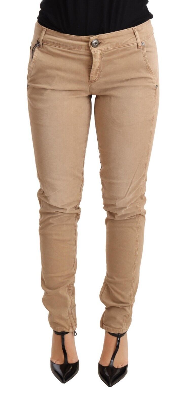 Ermanno Scervino Brown Low Waist Skinny Denim Trouser Cotton Women's Jeans