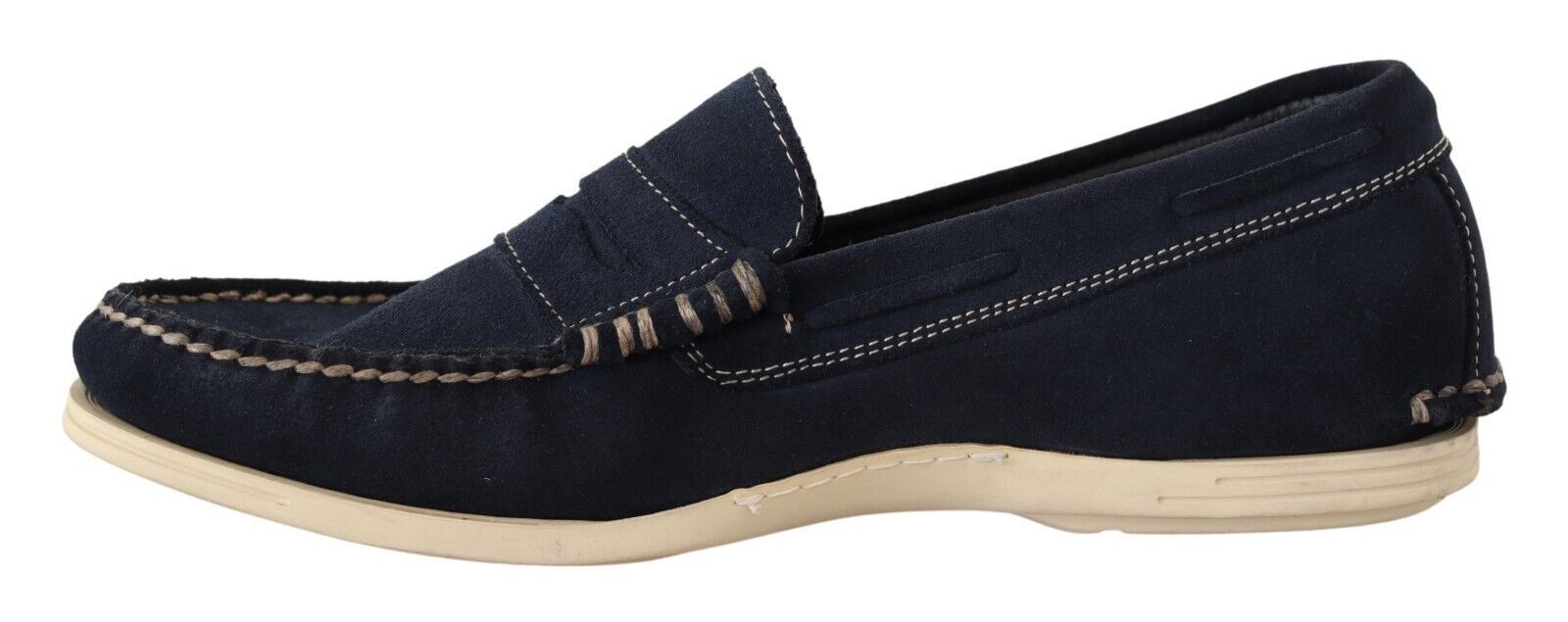 Pollini Chic Suede Blue Moccasins for Men's Men