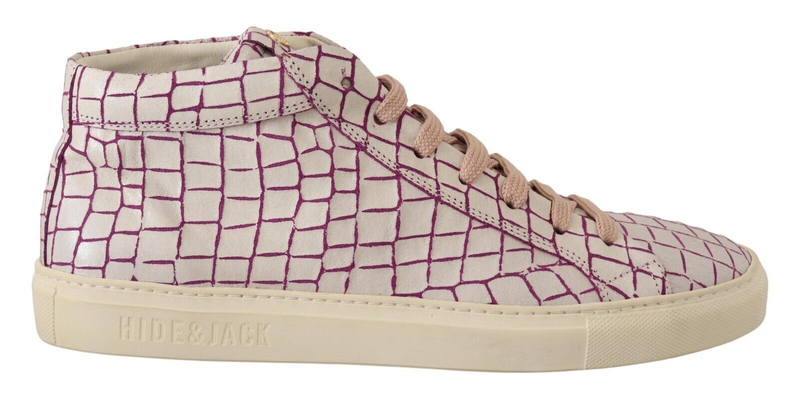 HIDE & JACK White Bordeaux Leather Casual Lace Up Sneakers Men's Shoes